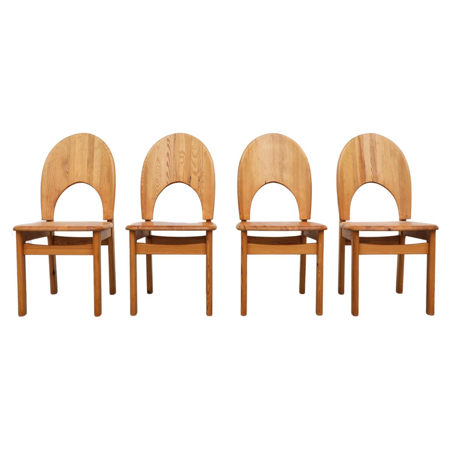 Set of 4 Rainer Daumiller Mid-Century Pine Chairs For Sale