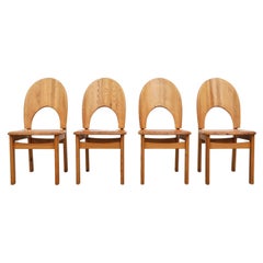 Vintage Set of 4 Rainer Daumiller Mid-Century Pine Chairs