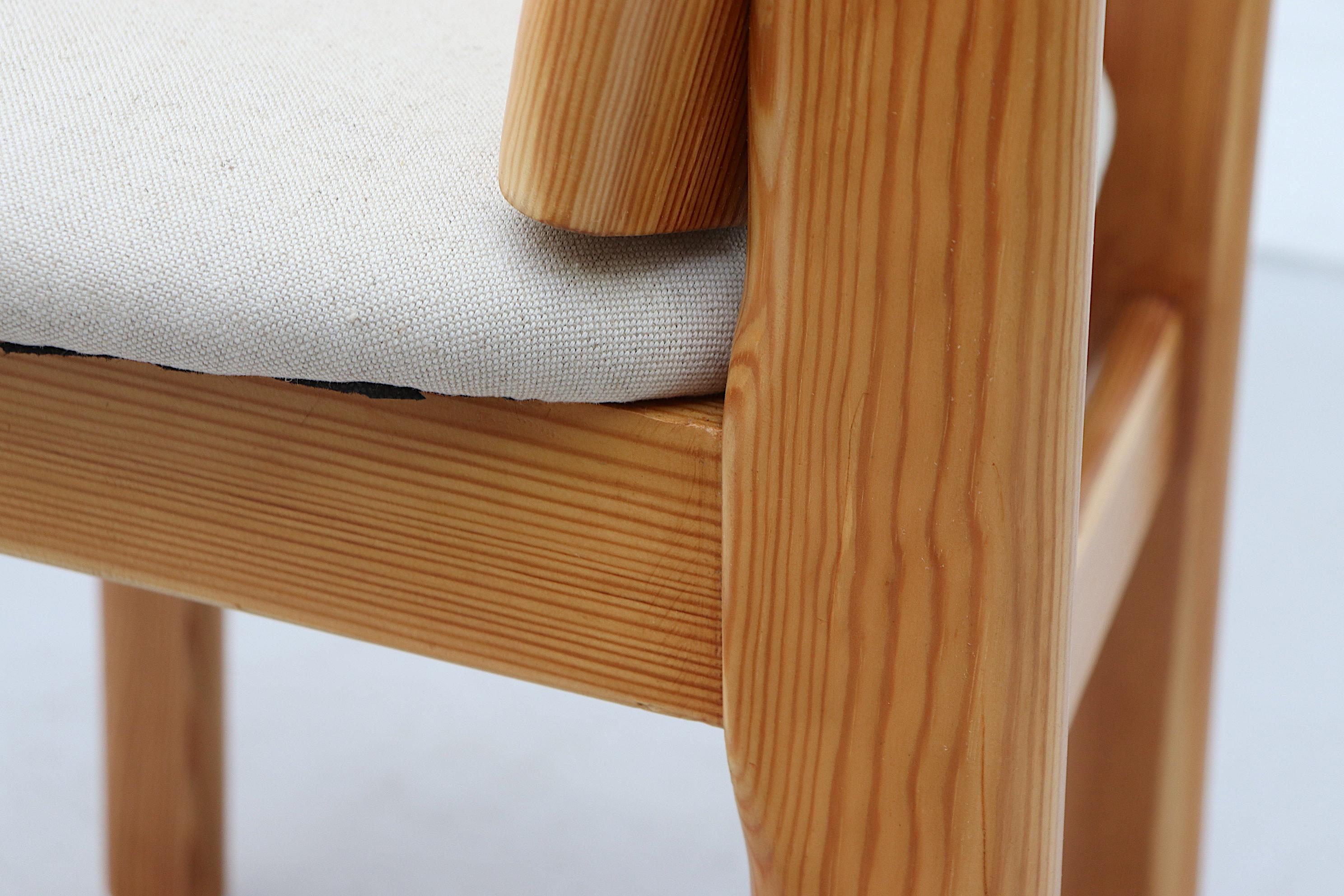 4 Stühle aus Kiefernholz im Rainer Daumiller-Stil 3