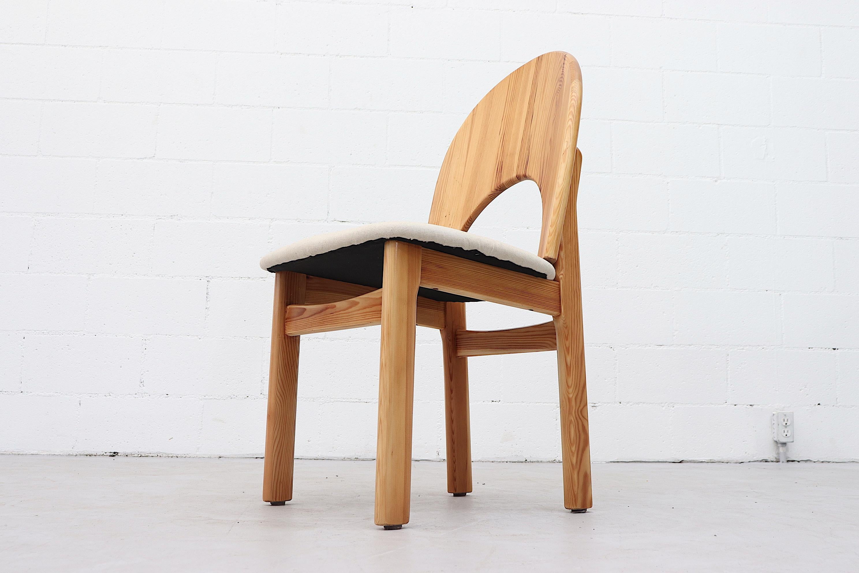 4 Stühle aus Kiefernholz im Rainer Daumiller-Stil (Leinwand)