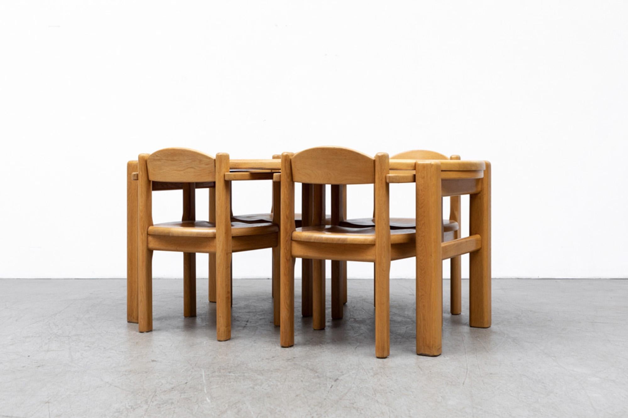 Set of 4 Rainer Daumiller Style Oak Dining Chairs 10