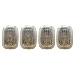 Juego de 4 Raros y Decorativos Apliques de Cristal Alemanes Vintage
