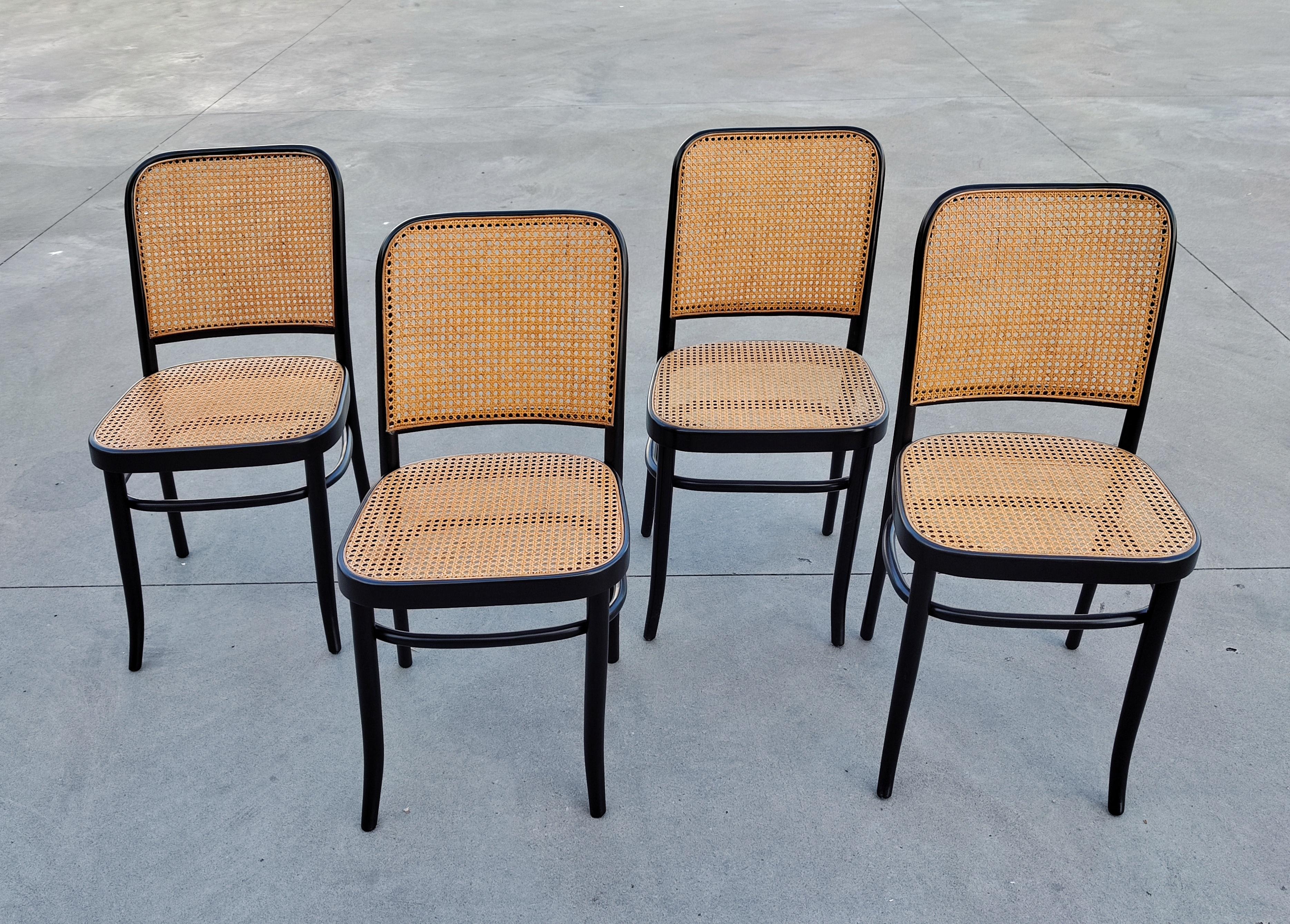 Set of 4 Rare Dining Chairs by Josef Hoffmann for Mundus, Yugoslavia, 1960s 3