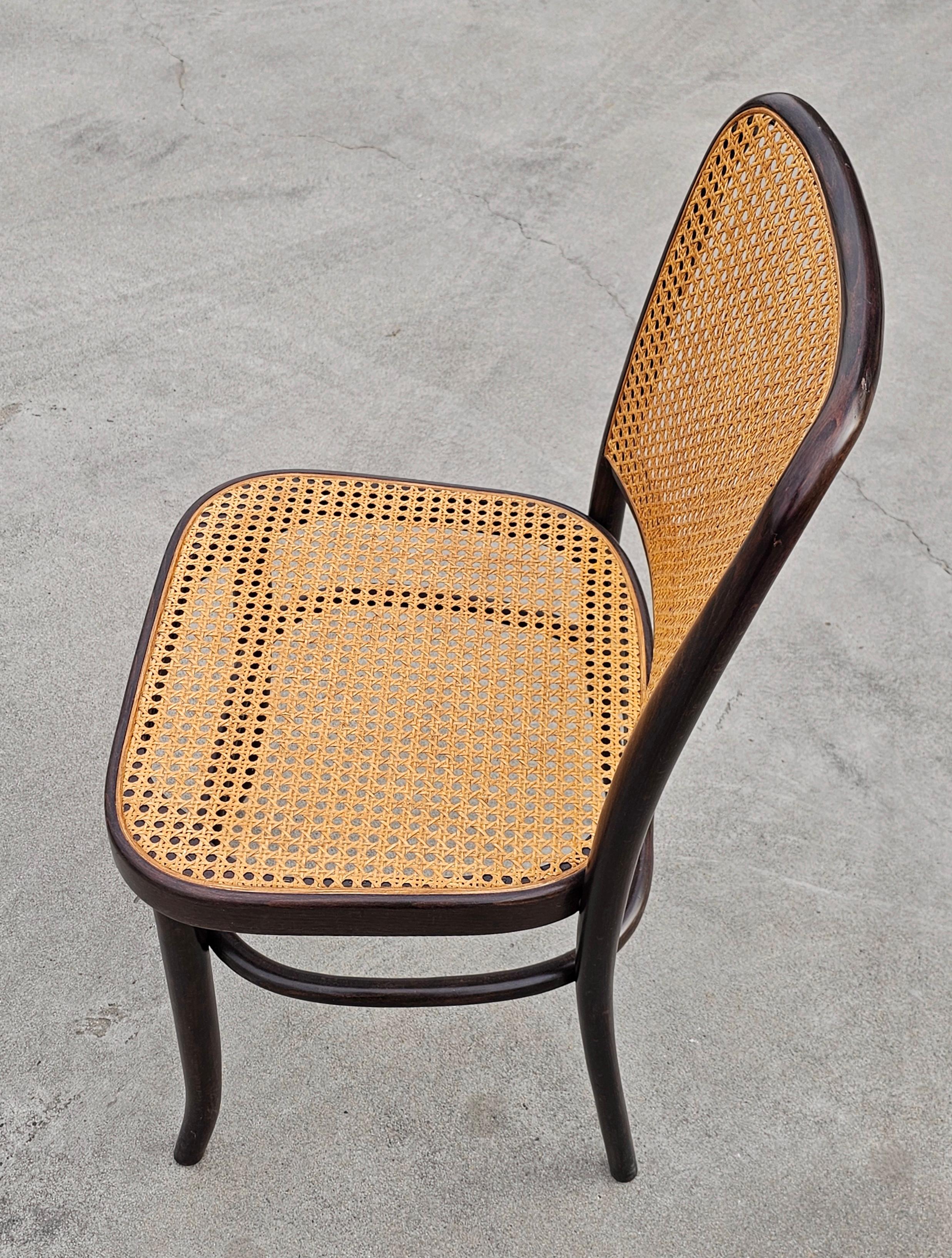Cane Set of 4 Rare Dining Chairs by Josef Hoffmann for Mundus, Yugoslavia, 1960s