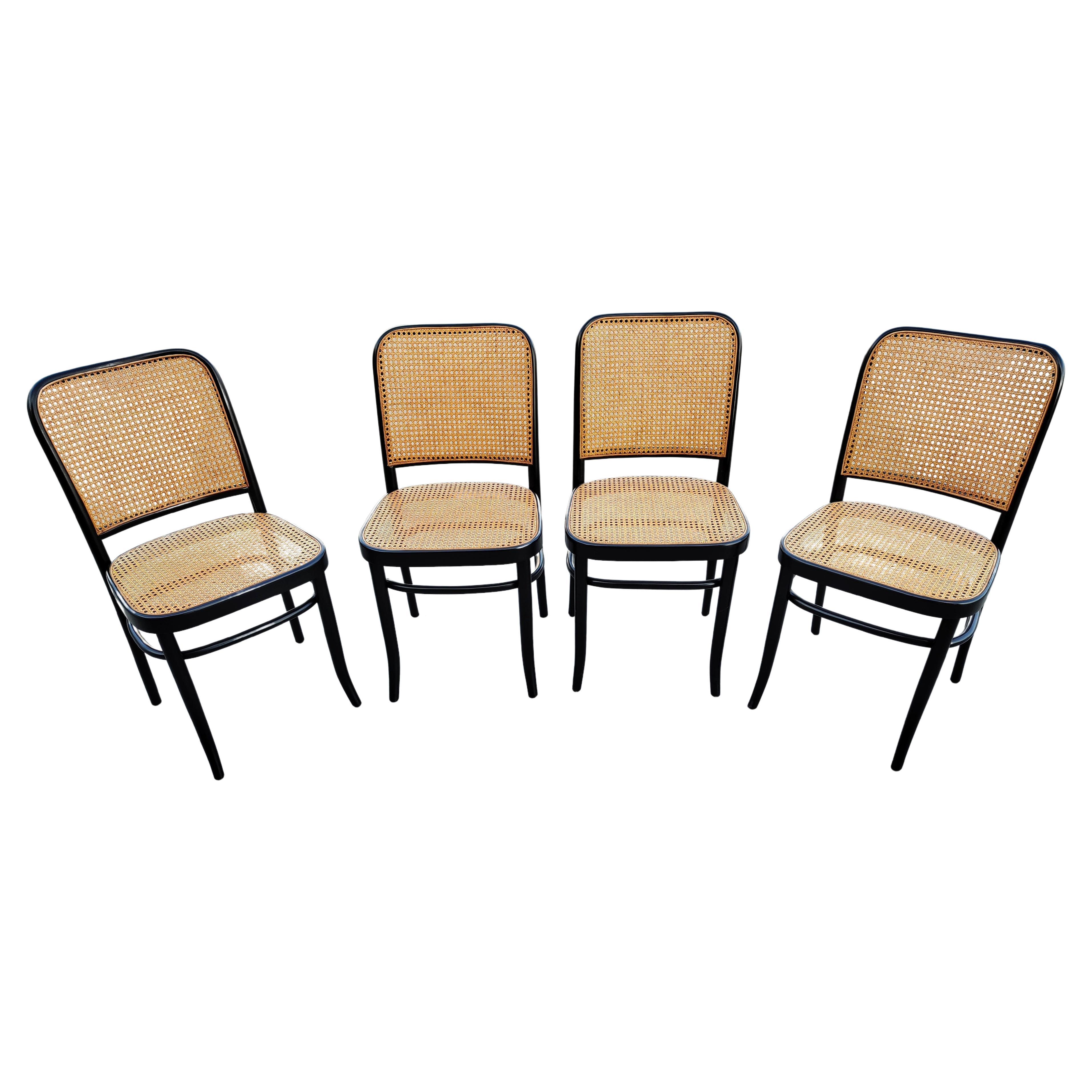 Set of 4 Rare Dining Chairs by Josef Hoffmann for Mundus, Yugoslavia, 1960s