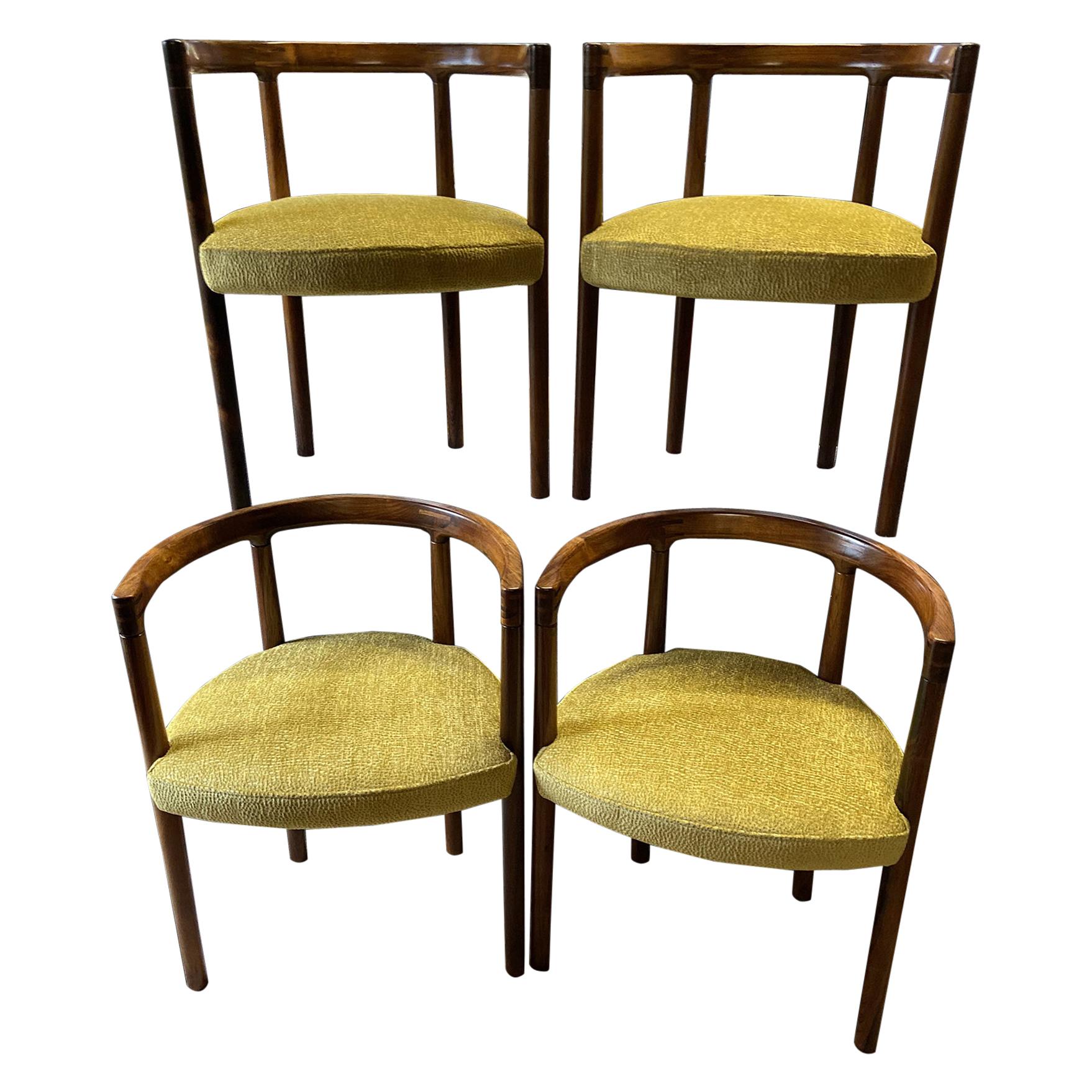 Set of 4 Rare Hardwood Chairs by Ole Knudsen & Torben Lind for France and Son