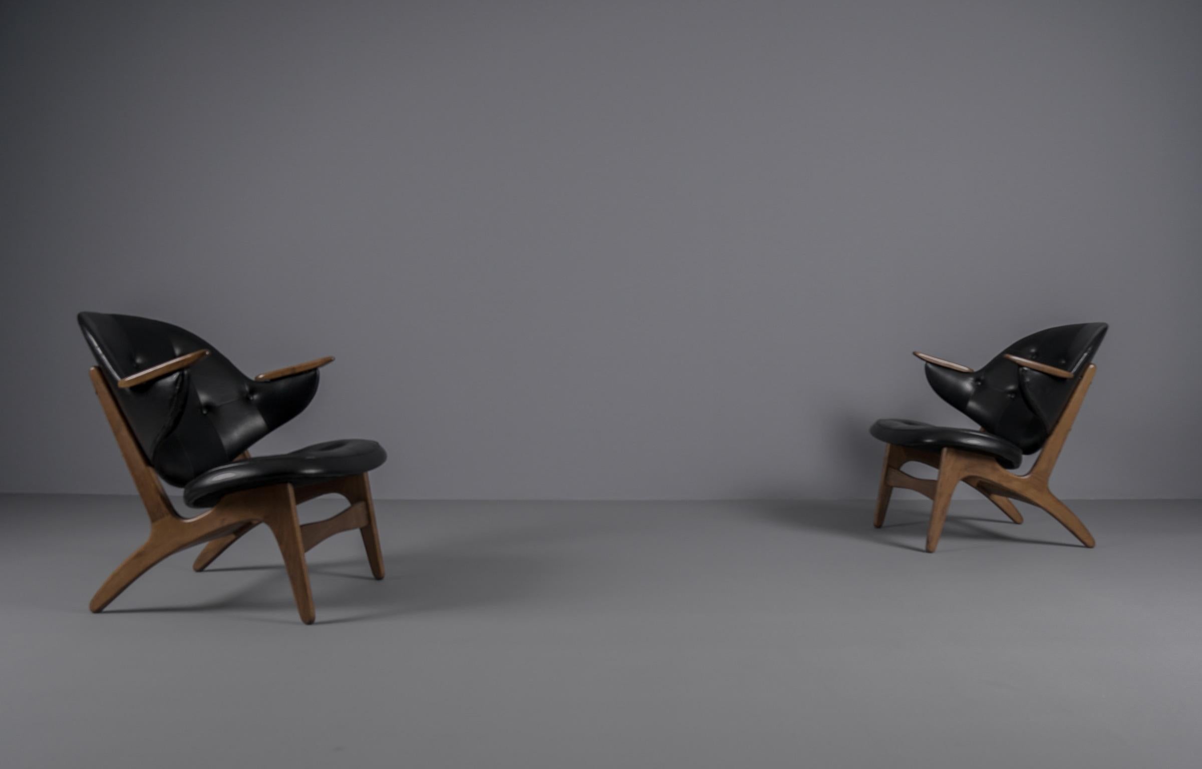 Satz von 4 seltenen dänischen Easy Chairs, Modell 33, entworfen von Carl Edward Matthes, 1950er Jahre im Angebot 1