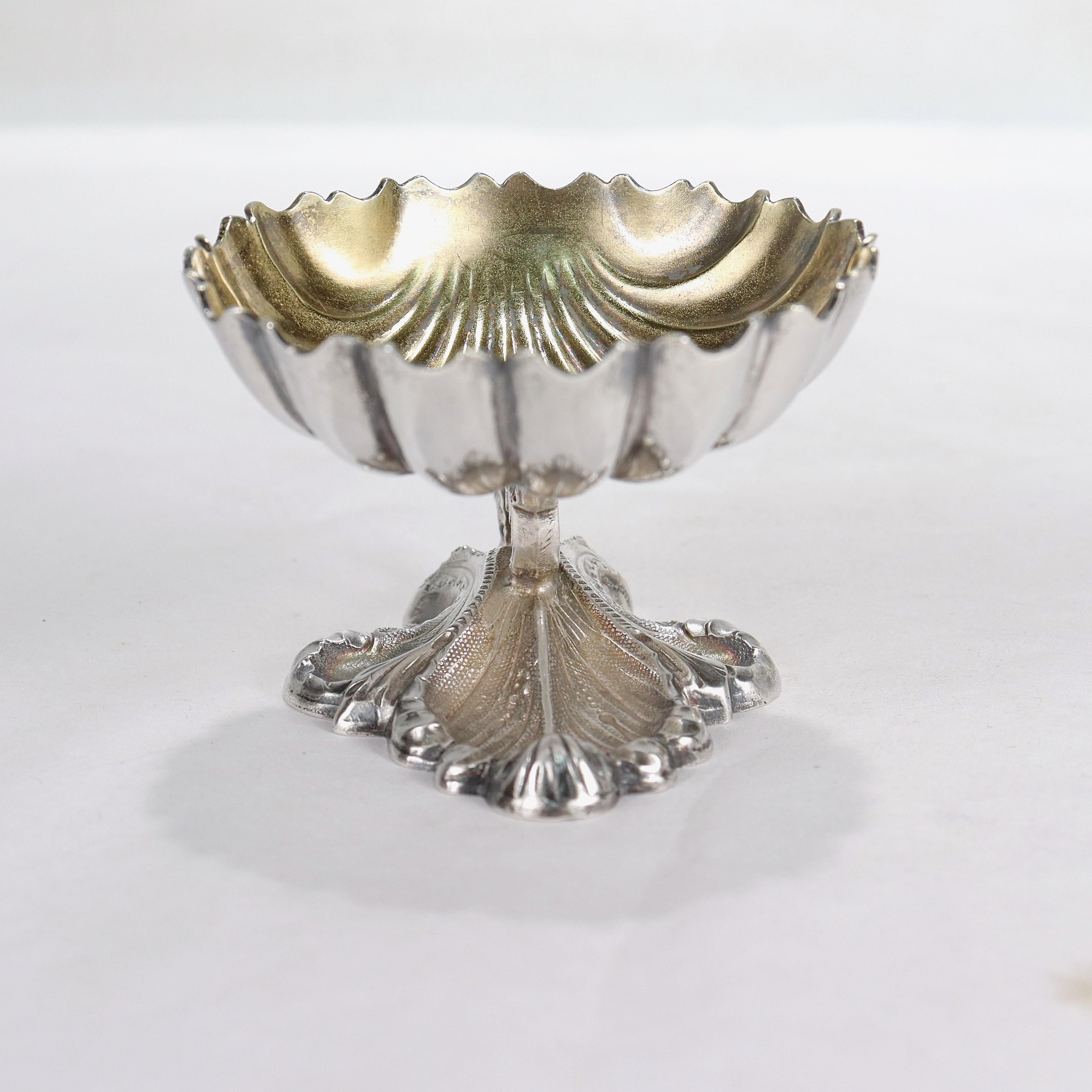 Set of 4 Rare Philadelphia R&W Wilson Coin Silver Footed Salt Cellars For Sale 6