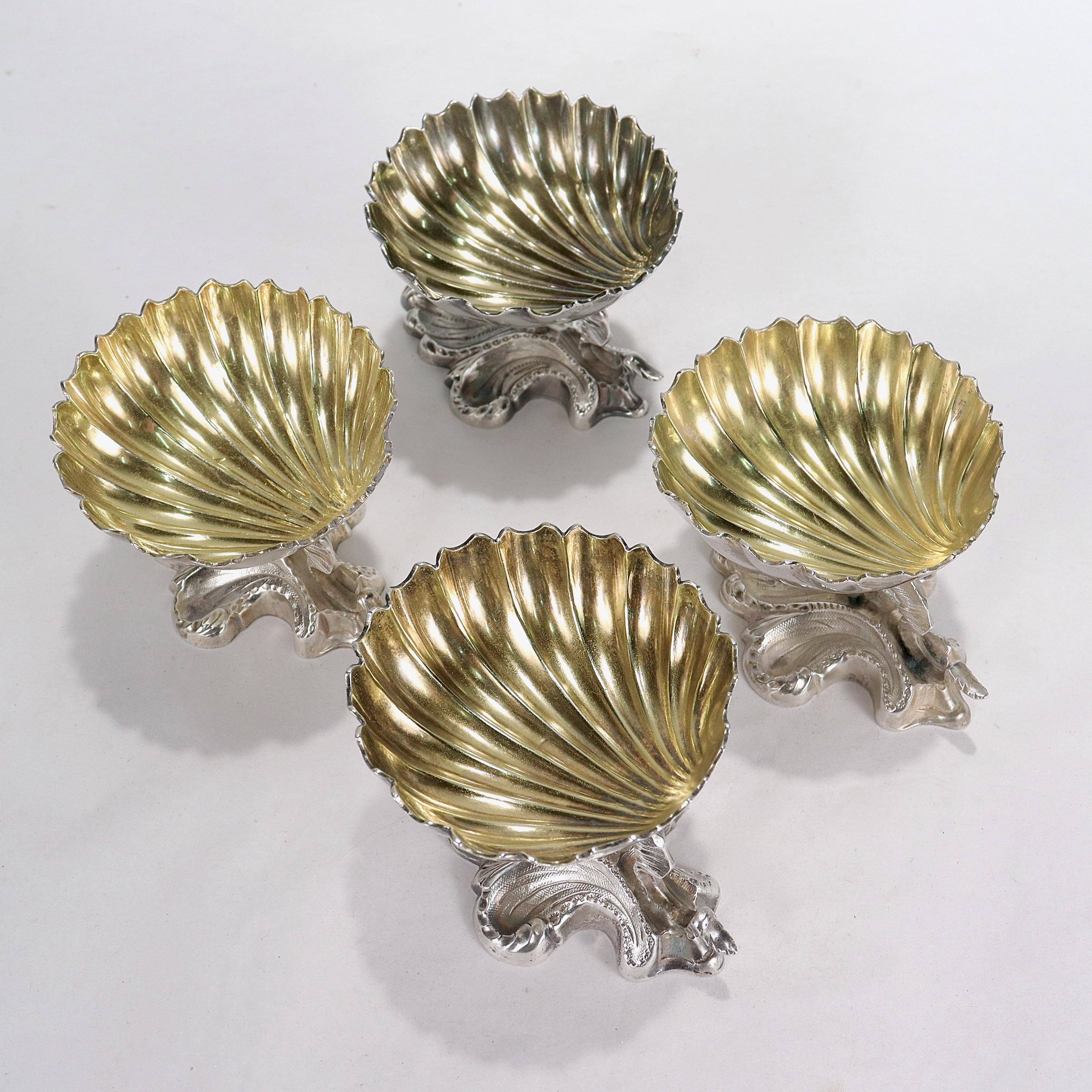 Set of 4 Rare Philadelphia R&W Wilson Coin Silver Footed Salt Cellars For Sale 1