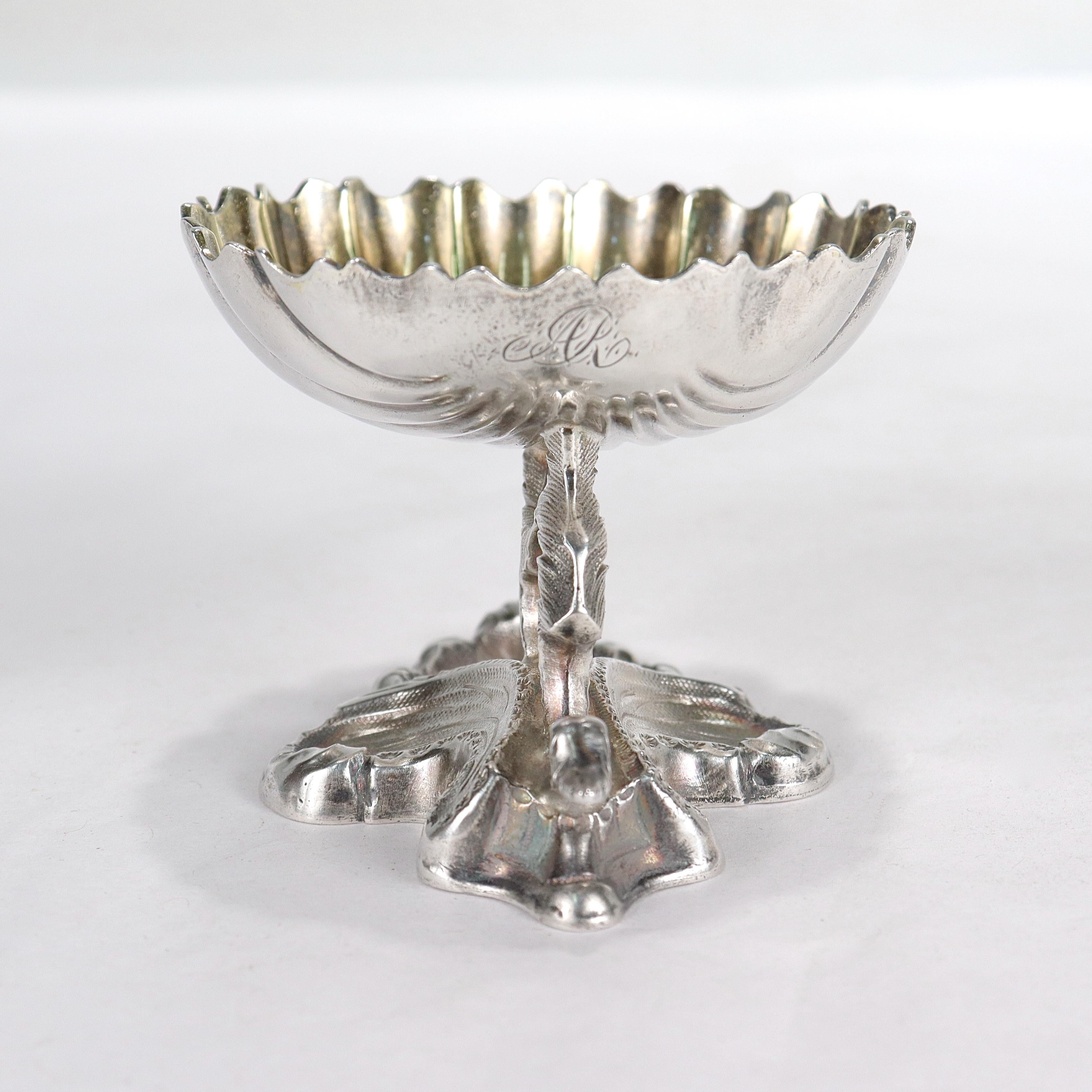 Set of 4 Rare Philadelphia R&W Wilson Coin Silver Footed Salt Cellars For Sale 4