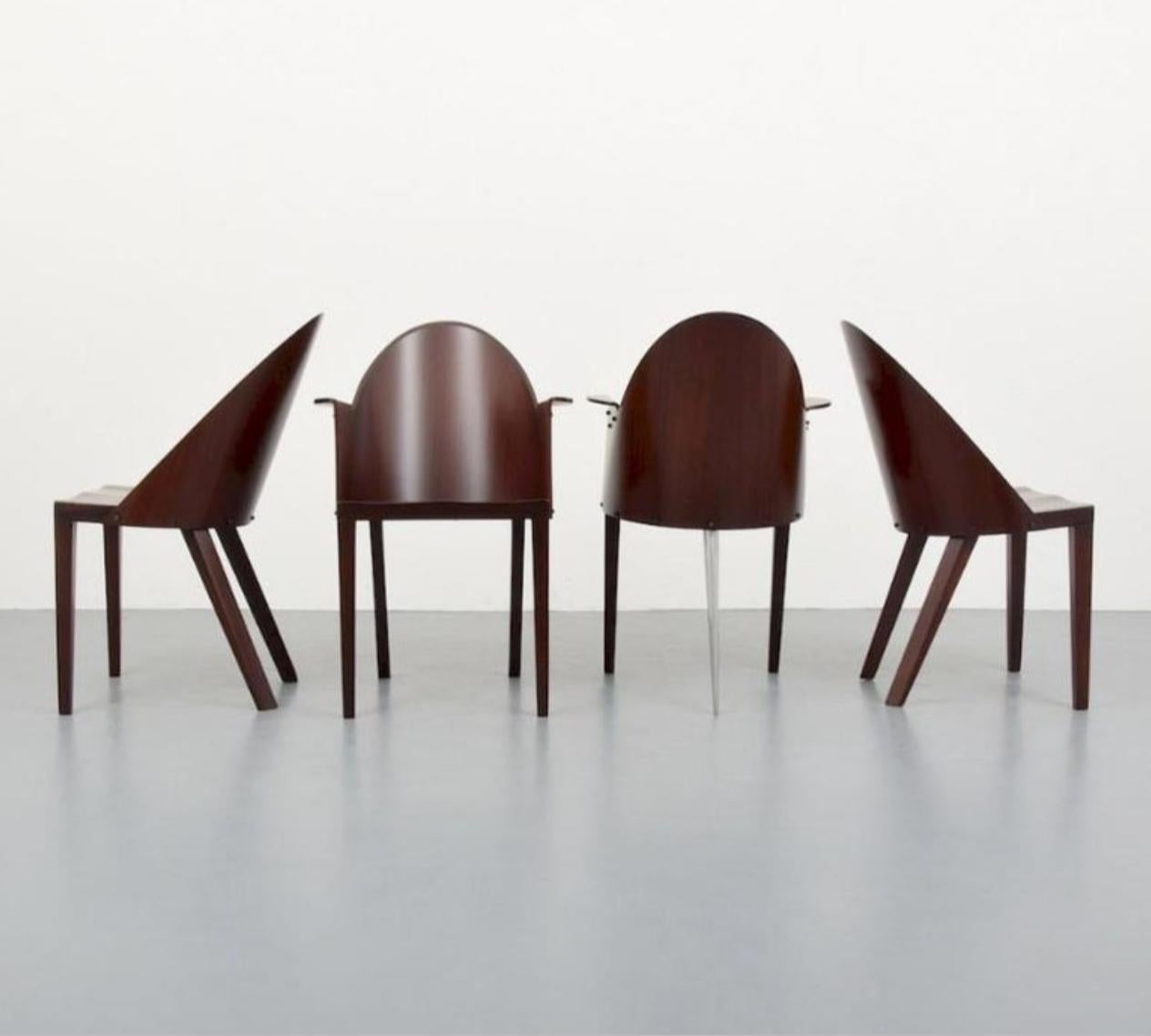 Set von 4 seltenen Philippe Starck-Stühlen aus dem Royalton Hotel, NYC im Angebot 3