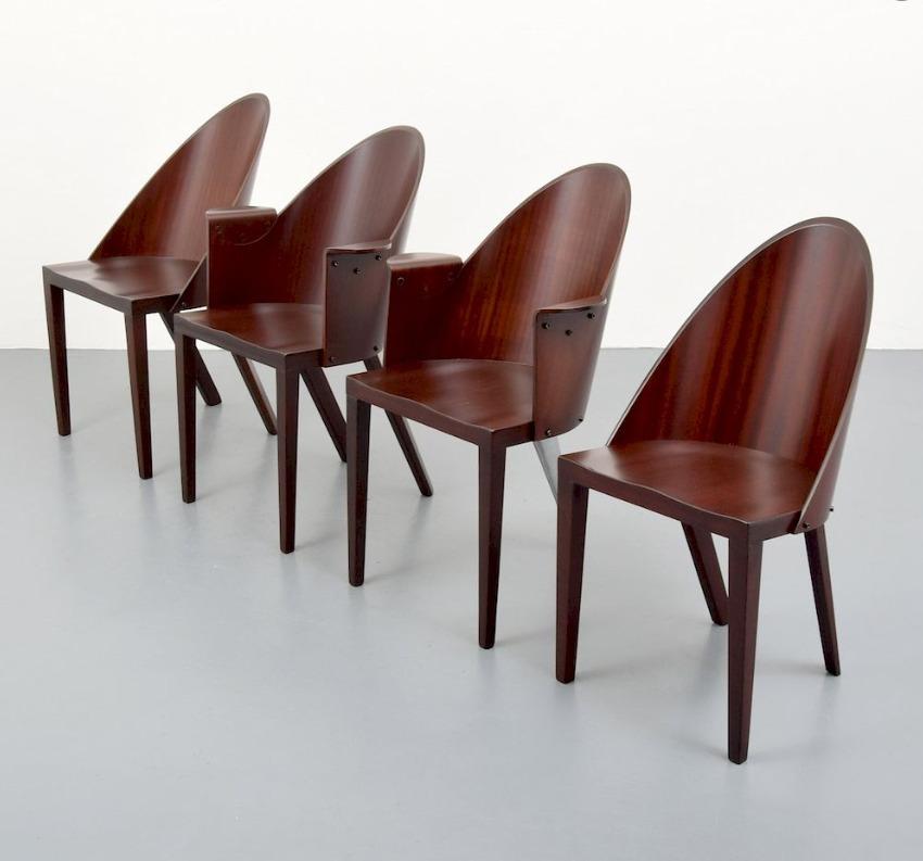 Français Ensemble de 4 chaises rares de Philippe Starck provenant de l'hôtel Royalton Hotel, NYC en vente