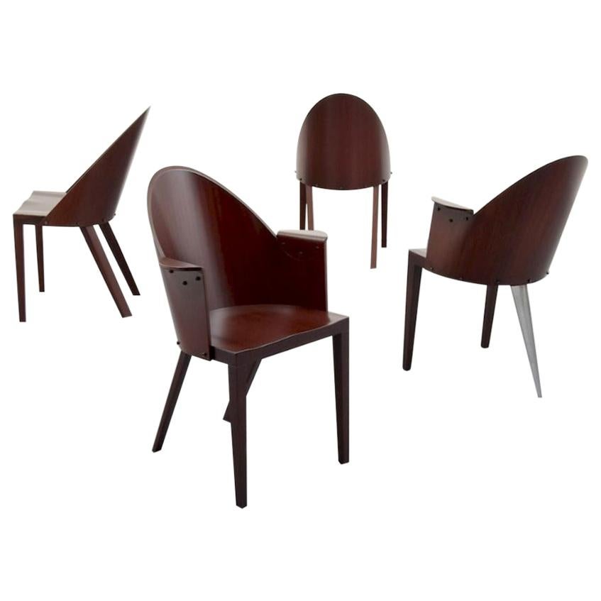 Ensemble de 4 chaises rares de Philippe Starck provenant de l'hôtel Royalton Hotel, NYC en vente