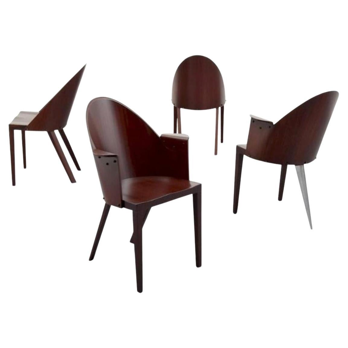 Ensemble rare de 4 chaises Philippe Starck de l'hôtel Royalton, NYC