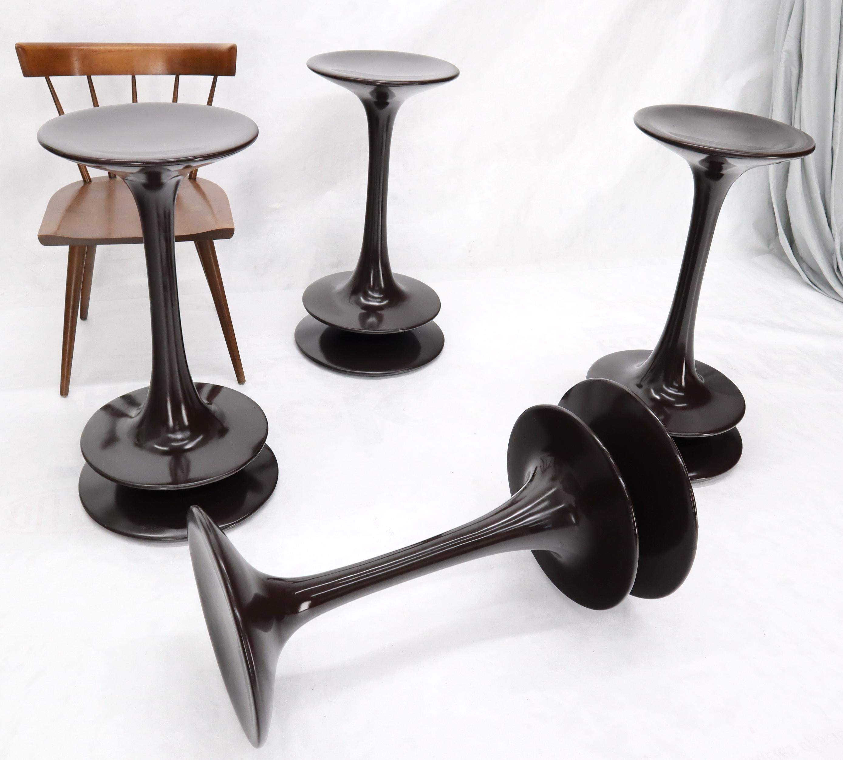 Set of 4 Rare Polished Weighed Composite Pawn Form Chess Pieces Bar Stool For Sale 1