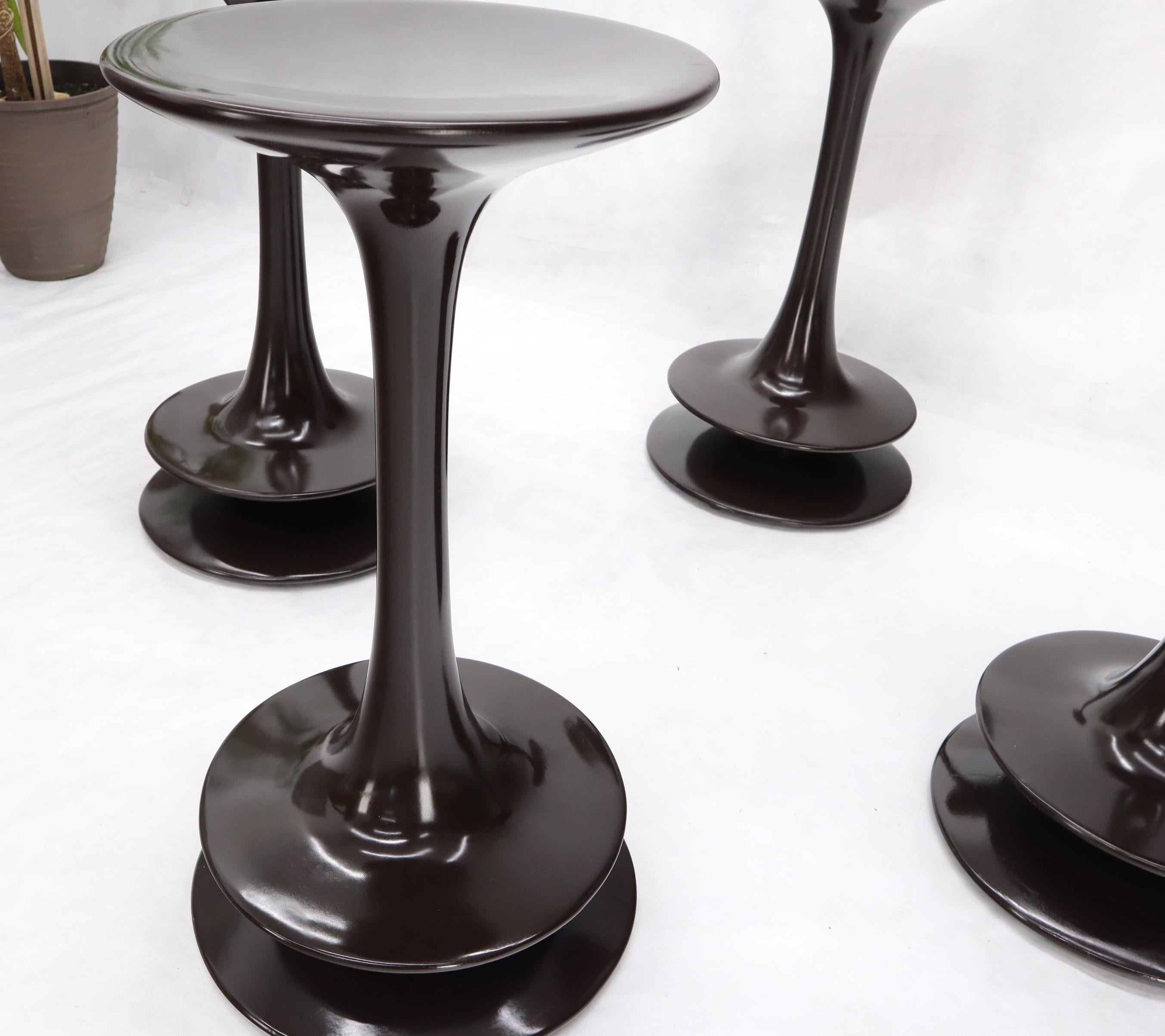 American Set of 4 Rare Polished Weighed Composite Pawn Form Chess Pieces Bar Stool For Sale