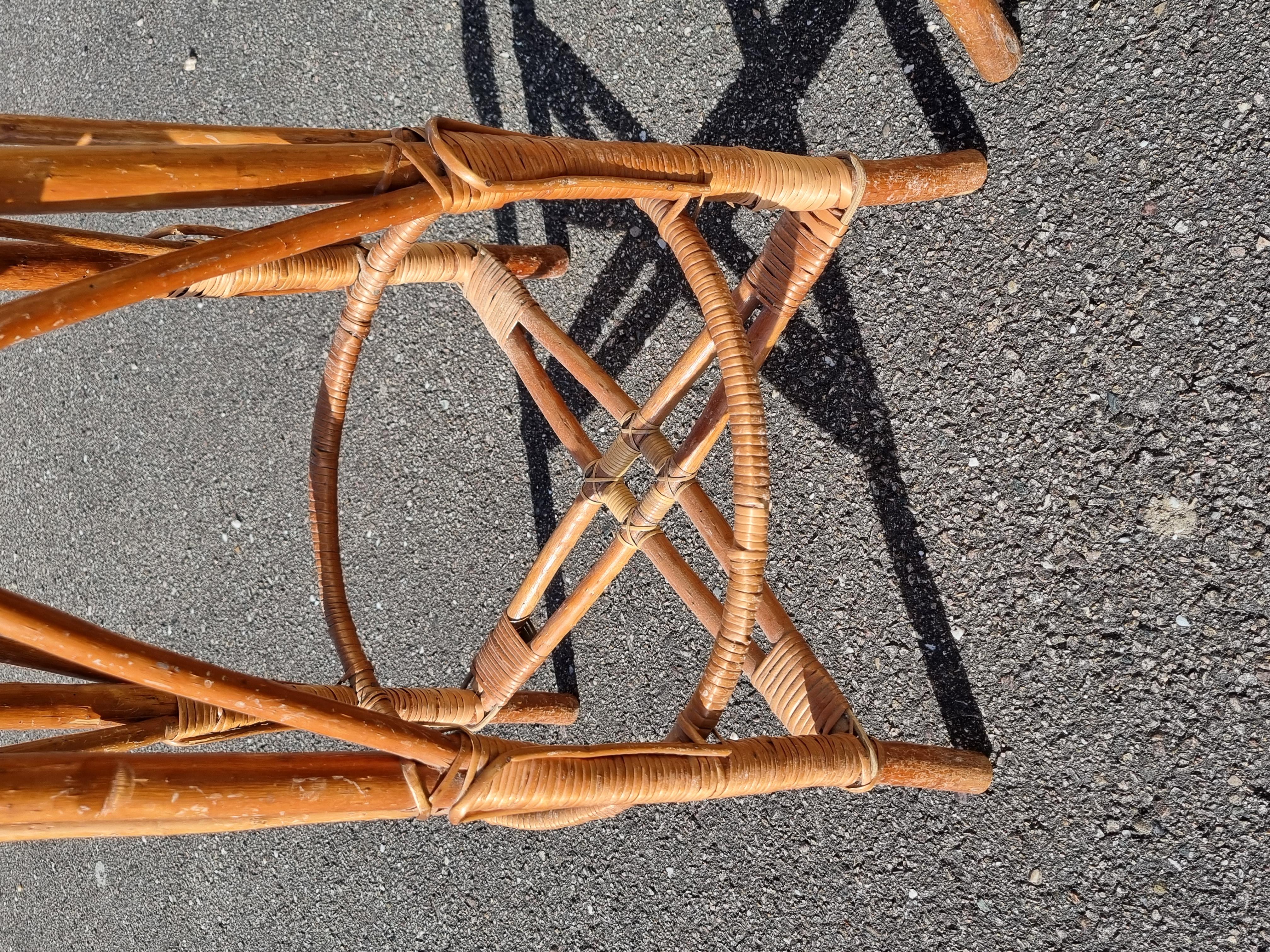 Set of 4 Rattan Bar Stools by Franco Albini 4