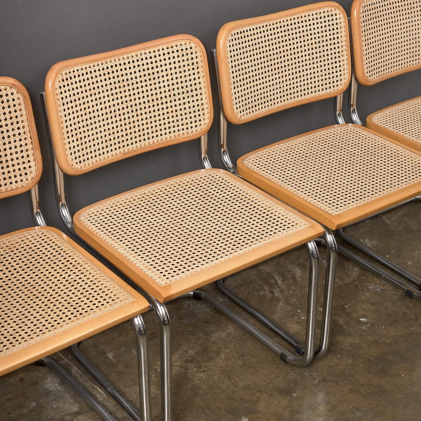 Mid-Century Modern Set of 4 Rattan Cesca Chairs