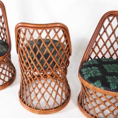 Ensemble de 4 chaises en rotin