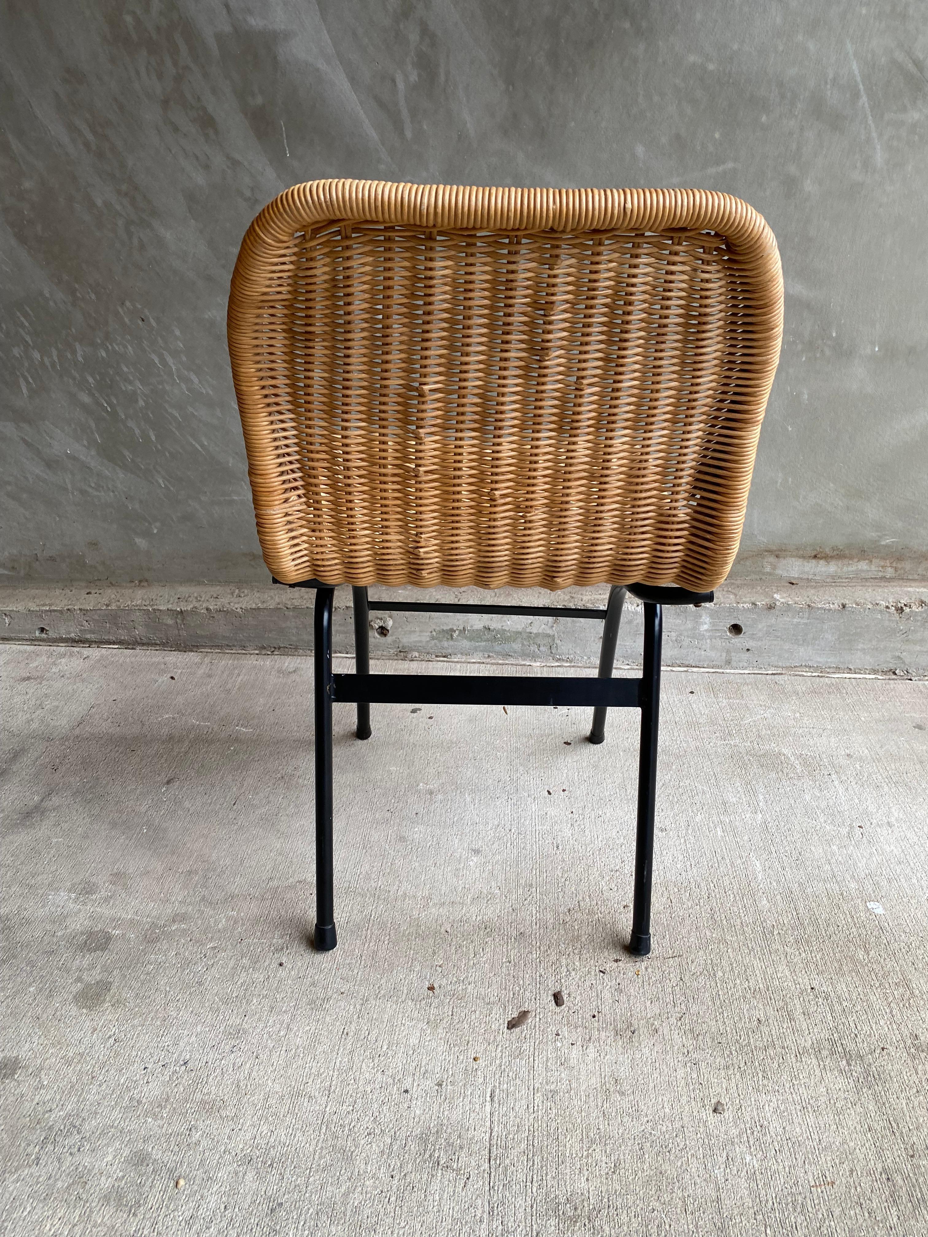 Set of 4 Rattan or Wicker Chairs, Dirk van Sliedregt, NL, 1960's 6