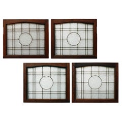 Antique Set of 4 Reclaimed Copperlight Windows