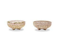 Set of 4 reconstituted stone planters. Circa 1970.