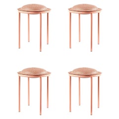 Set of 4 Red Cana Stool by Pauline Deltour