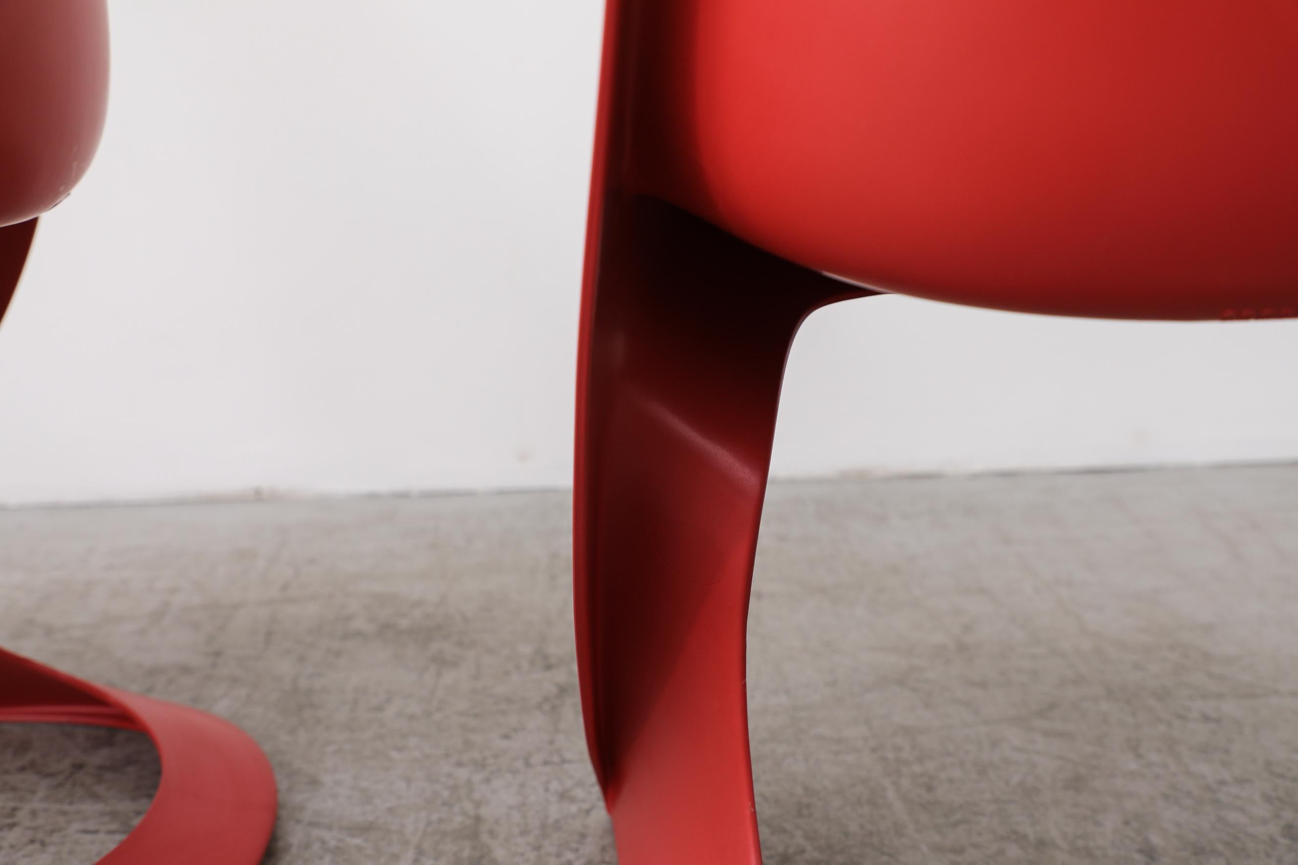 Ensemble de 4 chaises Casalino rouges empilables de l'ère spatiale pour enfants par Alexander Begge en vente 9
