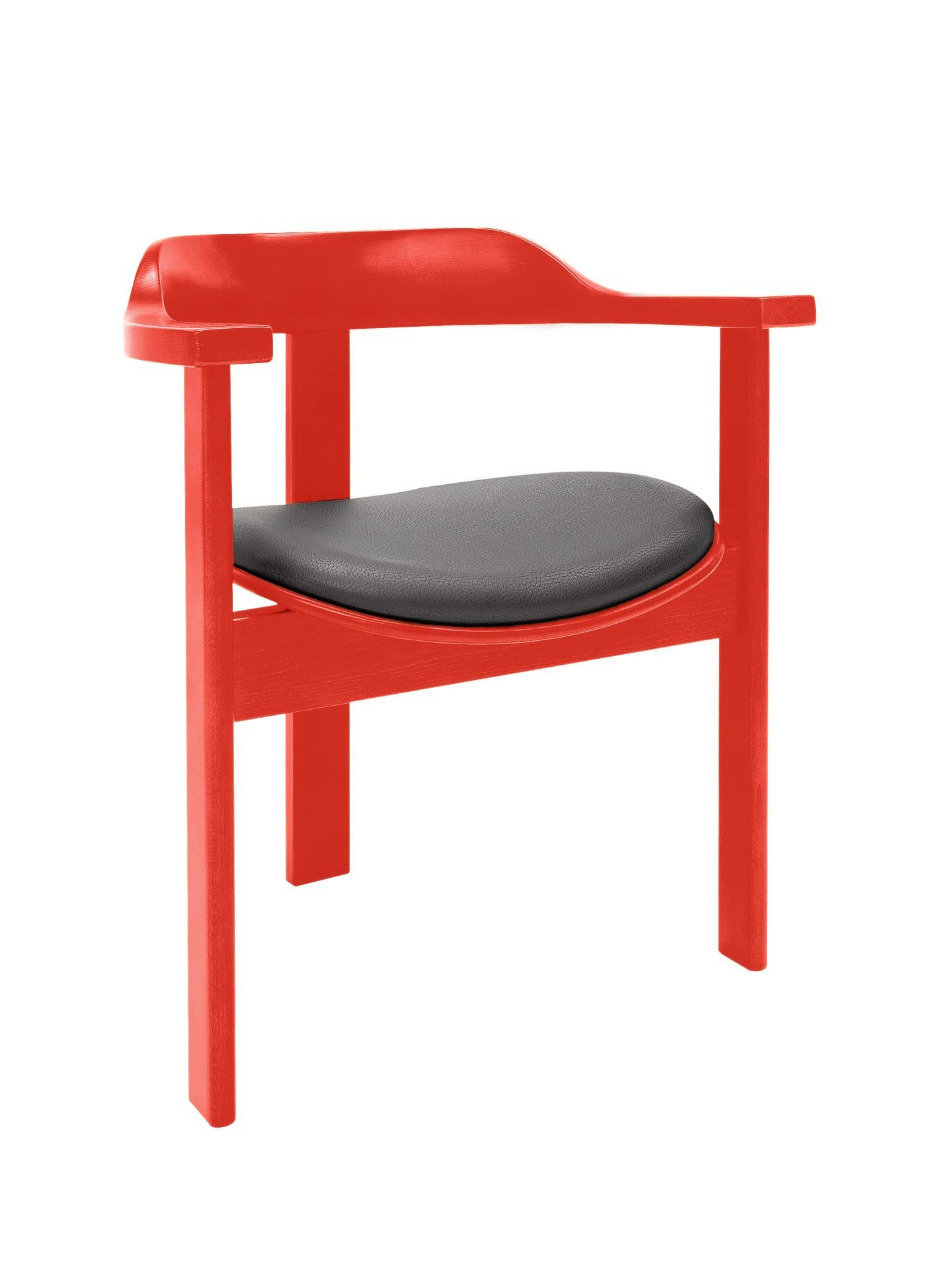 Mid-Century Modern Set of 4 Red Haussmann Armchairs by Robert & Trix Haussmann, Design 1964 For Sale
