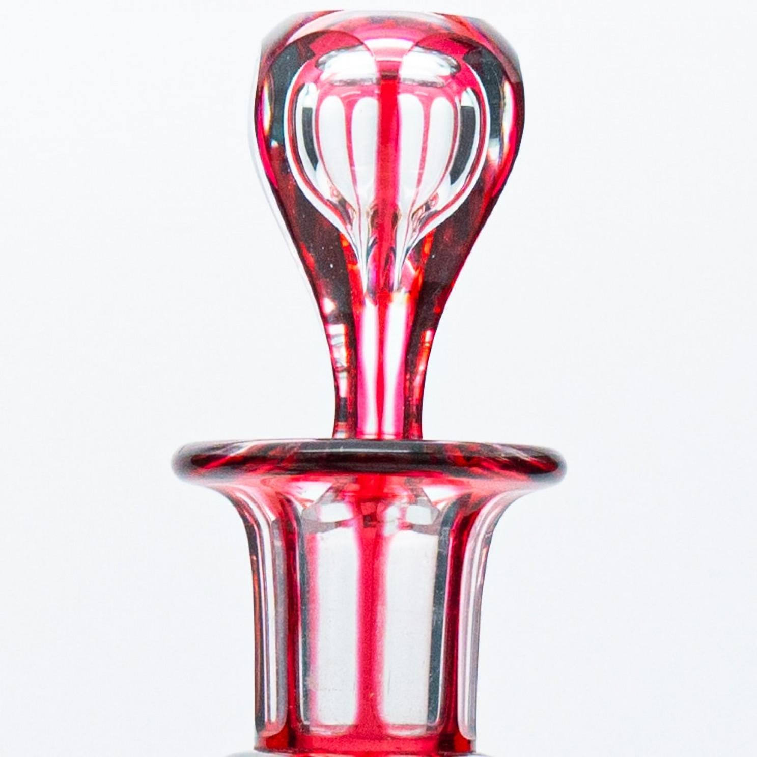 Set of 4 Red Overlay Crystal items, Czech Republic, 1930 In Good Condition For Sale In Rijssen, NL