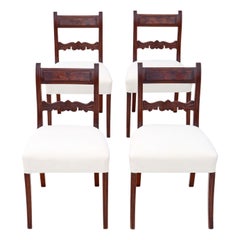 Antique Set of 4 Regency circa 1825 Mahogany Dining Chairs