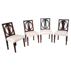 Set of 4 Regency Mahogany Chairs with Lyre Style Bac