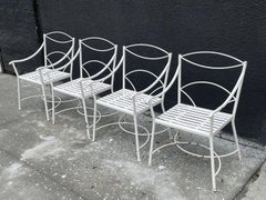 Ensemble de 4 fauteuils en fer forgé de style Régence