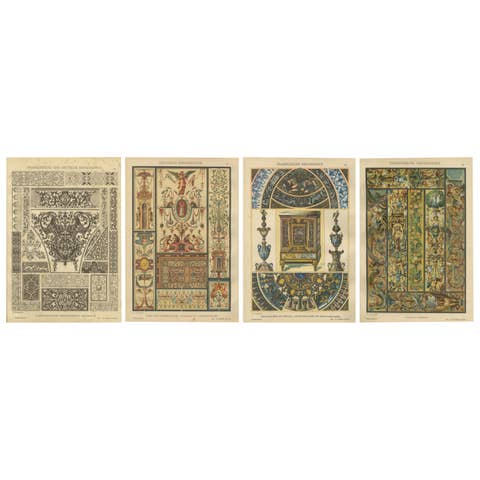 Set of 4 Renaissance Design Prints by H. Dolmetsch – Gobelins, Enamels and More
