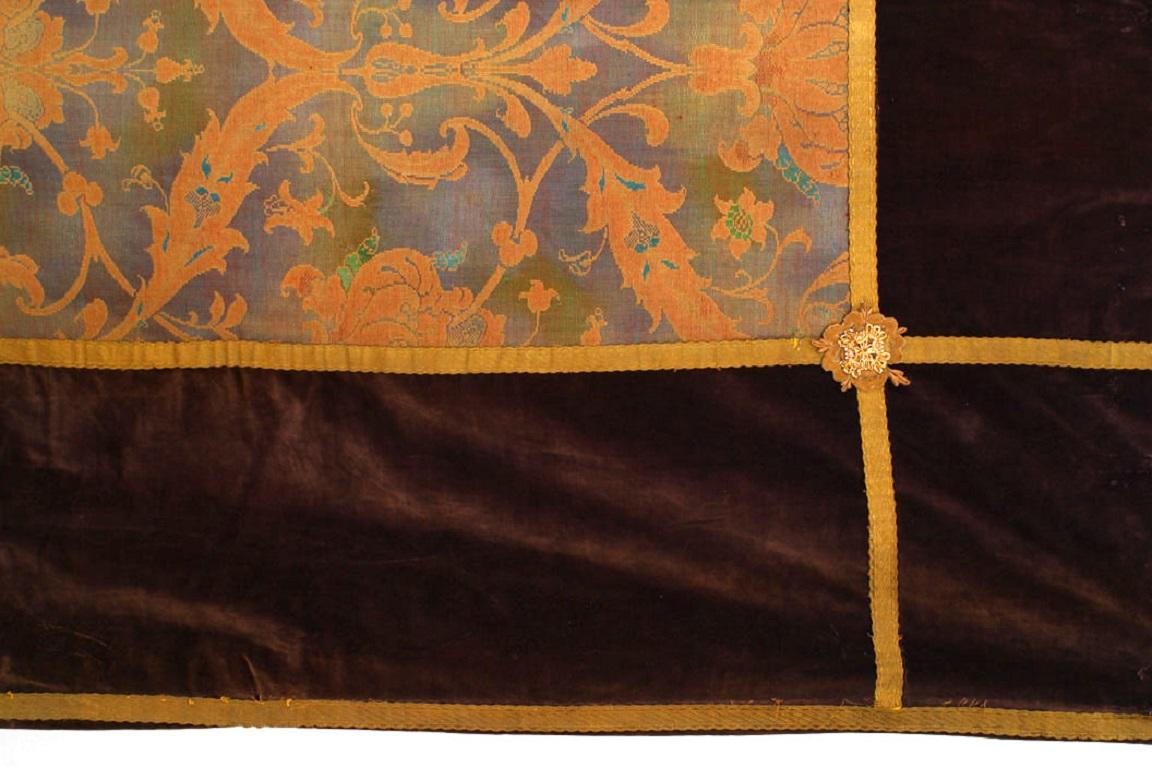 Set of 4 Renaissance Style Gold and Brown Brocade Velvet Drapes In Good Condition For Sale In New York, NY