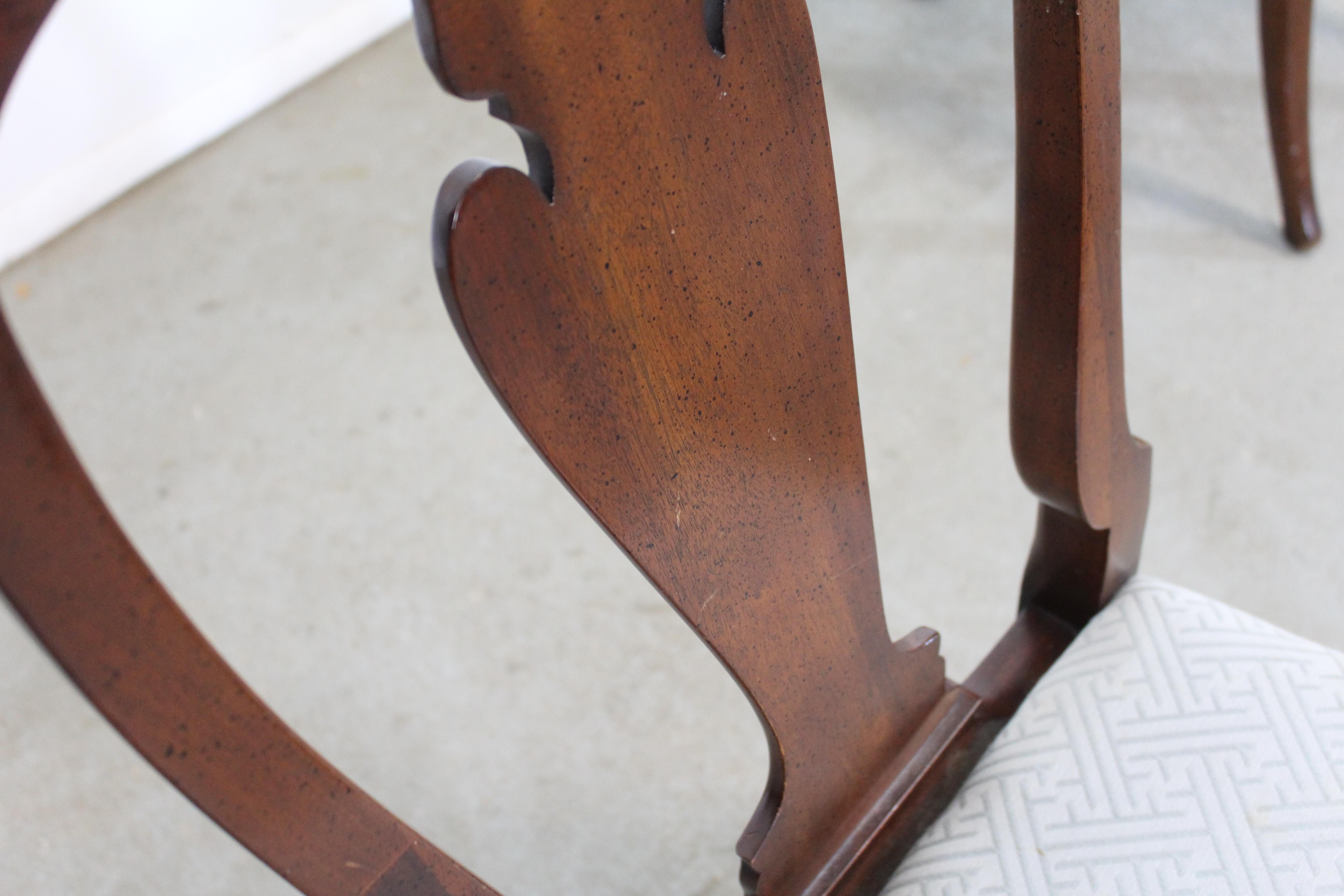 Set of 4 Reproduction Queen Anne Solid Mahogany Dining Side Chairs 5