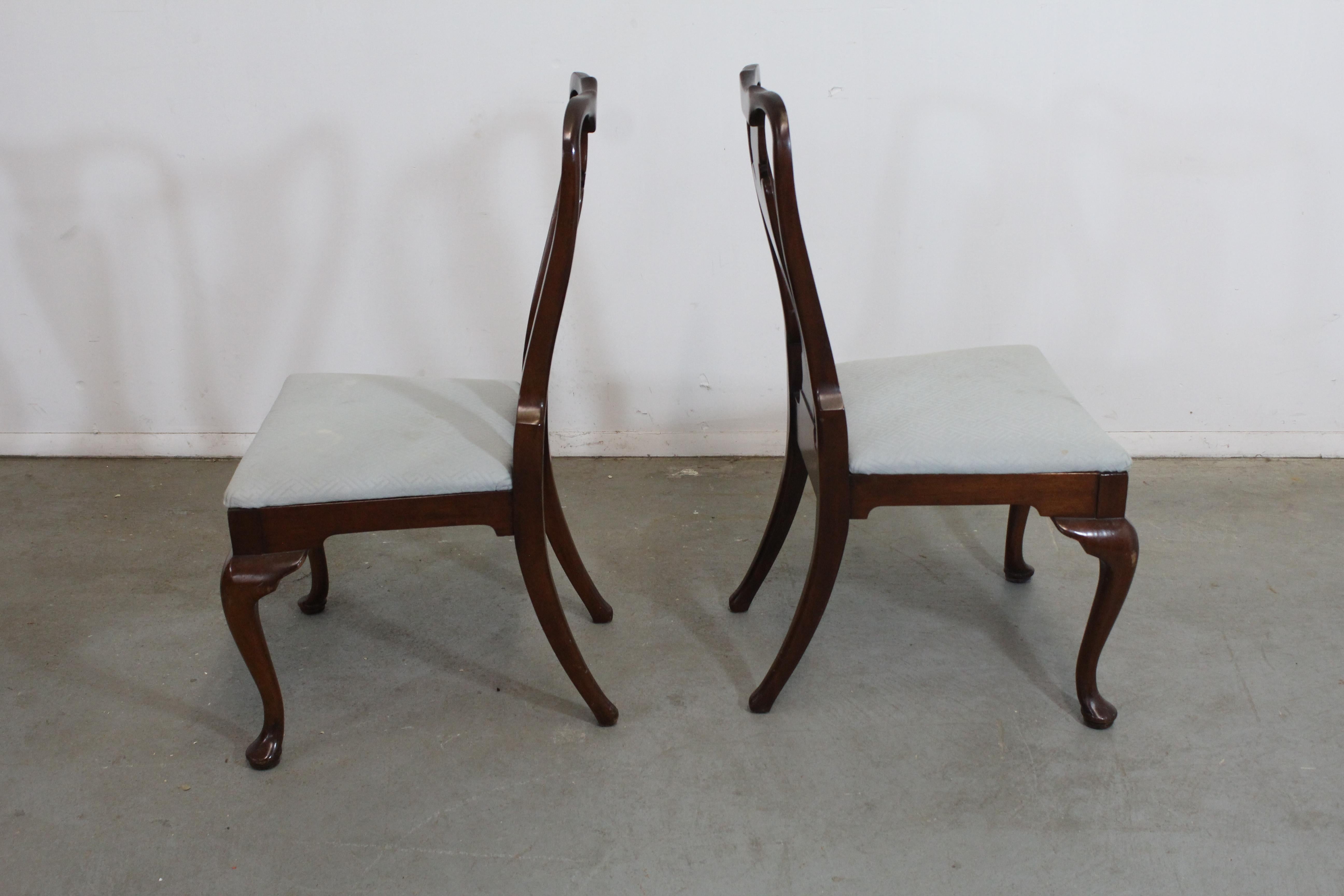 Set of 4 Reproduction Queen Anne Solid Mahogany Dining Side Chairs 7