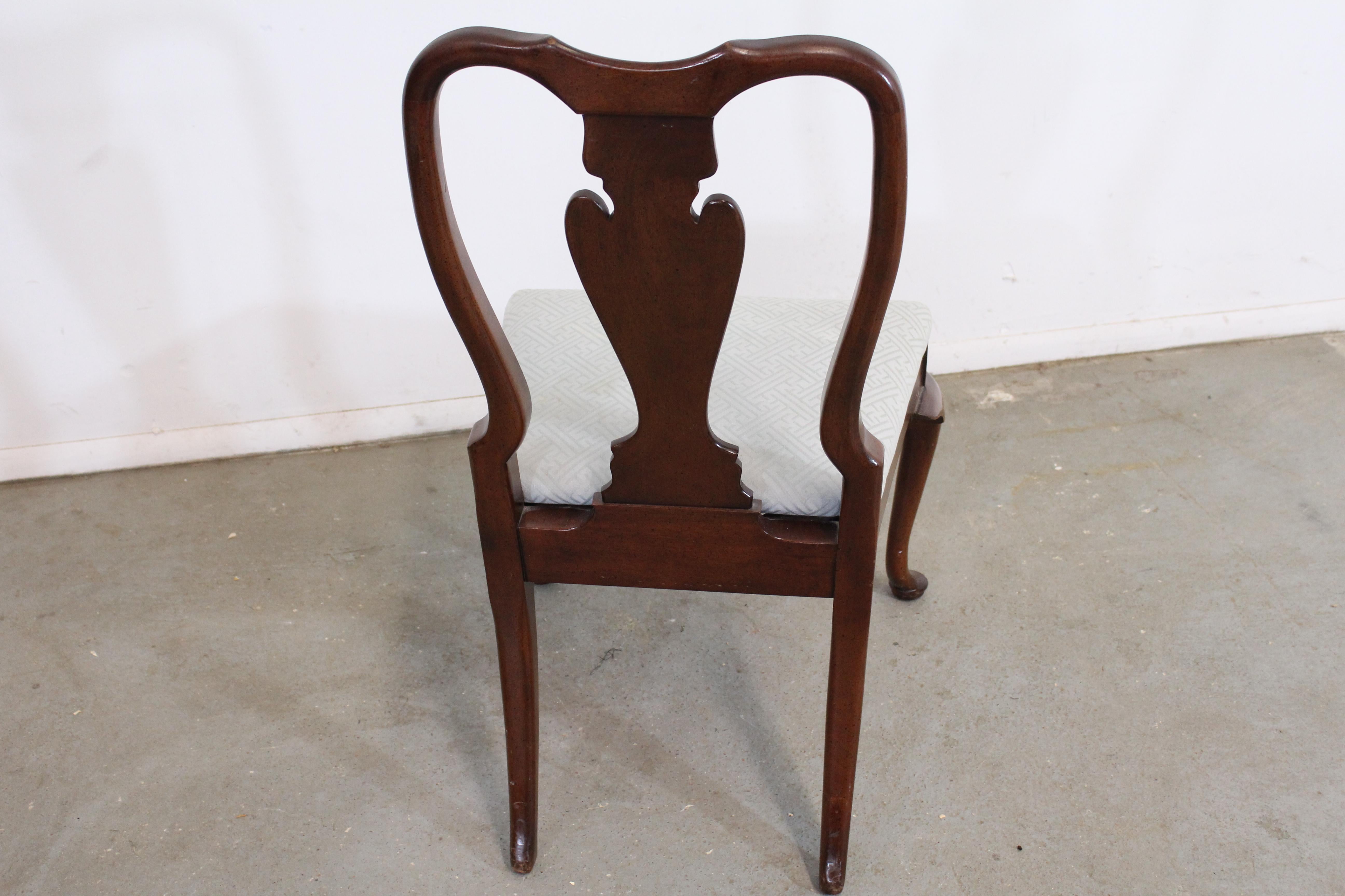 Pine Set of 4 Reproduction Queen Anne Solid Mahogany Dining Side Chairs