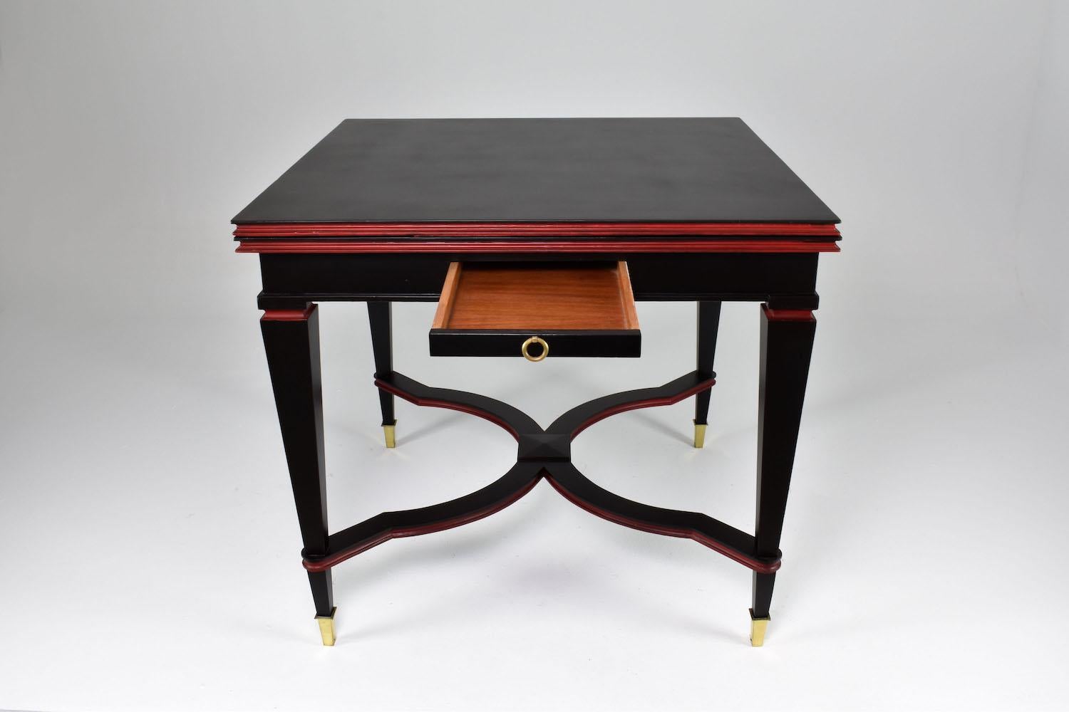 Juego de 4 Sillones de Comedor Italianos Restaurados con Mesa de Juego, Años 60 en venta 7