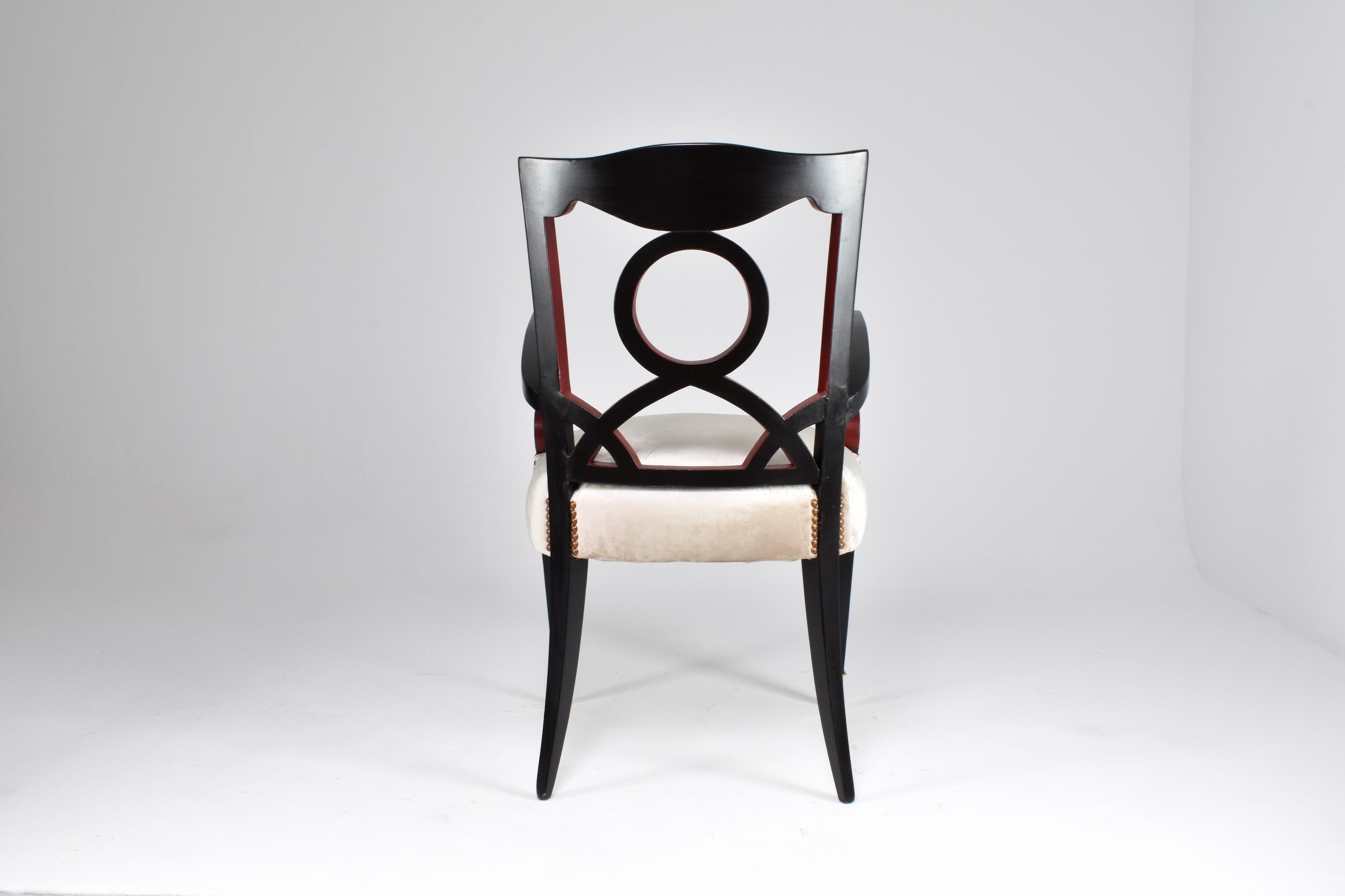 Juego de 4 Sillones de Comedor Italianos Restaurados con Mesa de Juego, Años 60 en venta 2