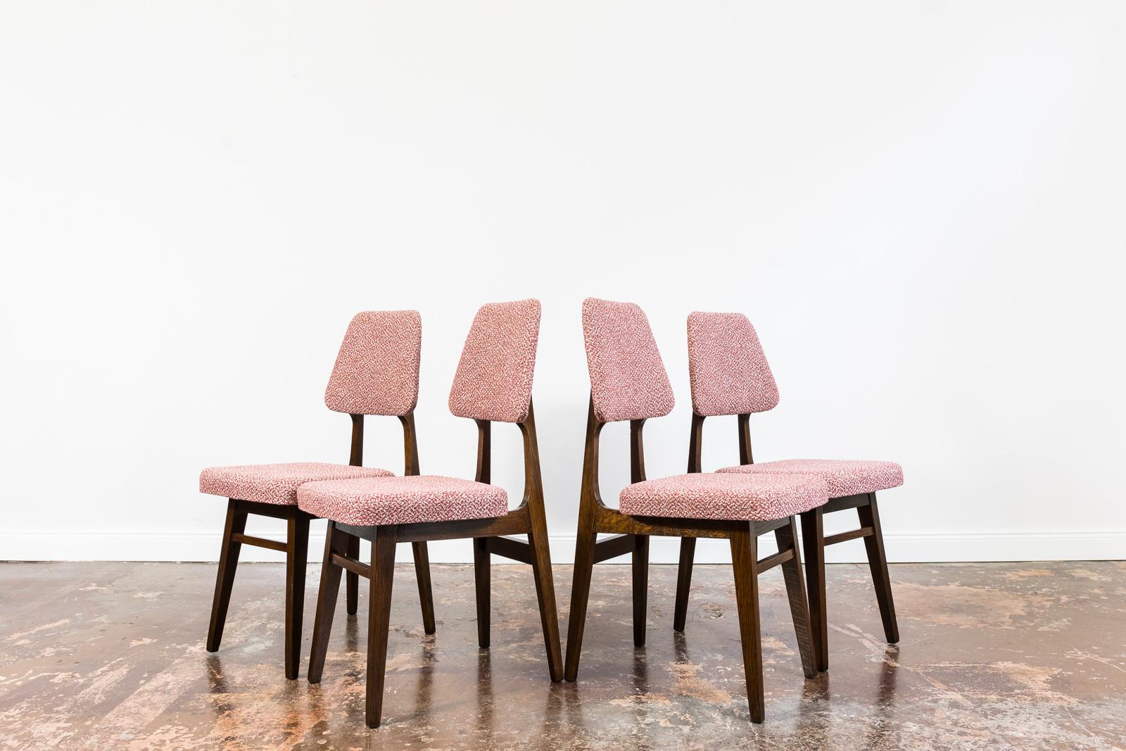 Set of 4 Restored Vintage Oak Wood Dining Chairs, 1960s 2