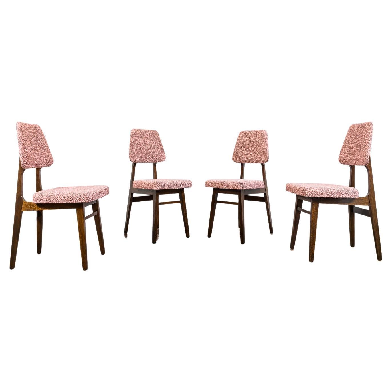 Set of 4 Restored Vintage Oak Wood Dining Chairs, 1960s