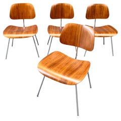 Set of 4 restored Walnut DCM Dining Chair Charles & Ray Eames Herman Miller 1960