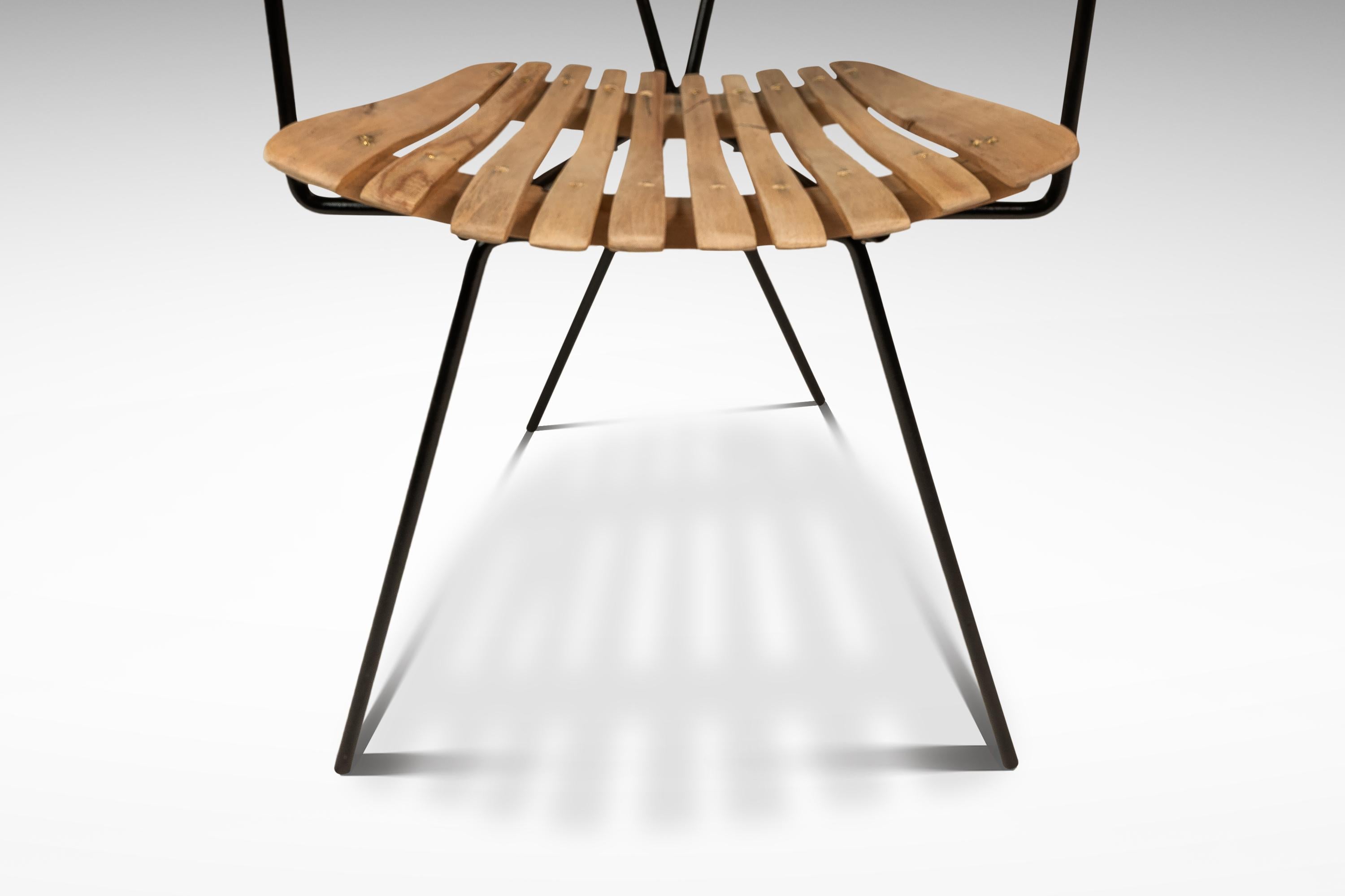 Set of 4 Restored Wrought Iron & Birch Chairs by Arthur Umanoff, USA, c. 1960s For Sale 7