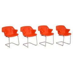 Set of 4 Retro Steelux Dining Chairs by Robert Heritage