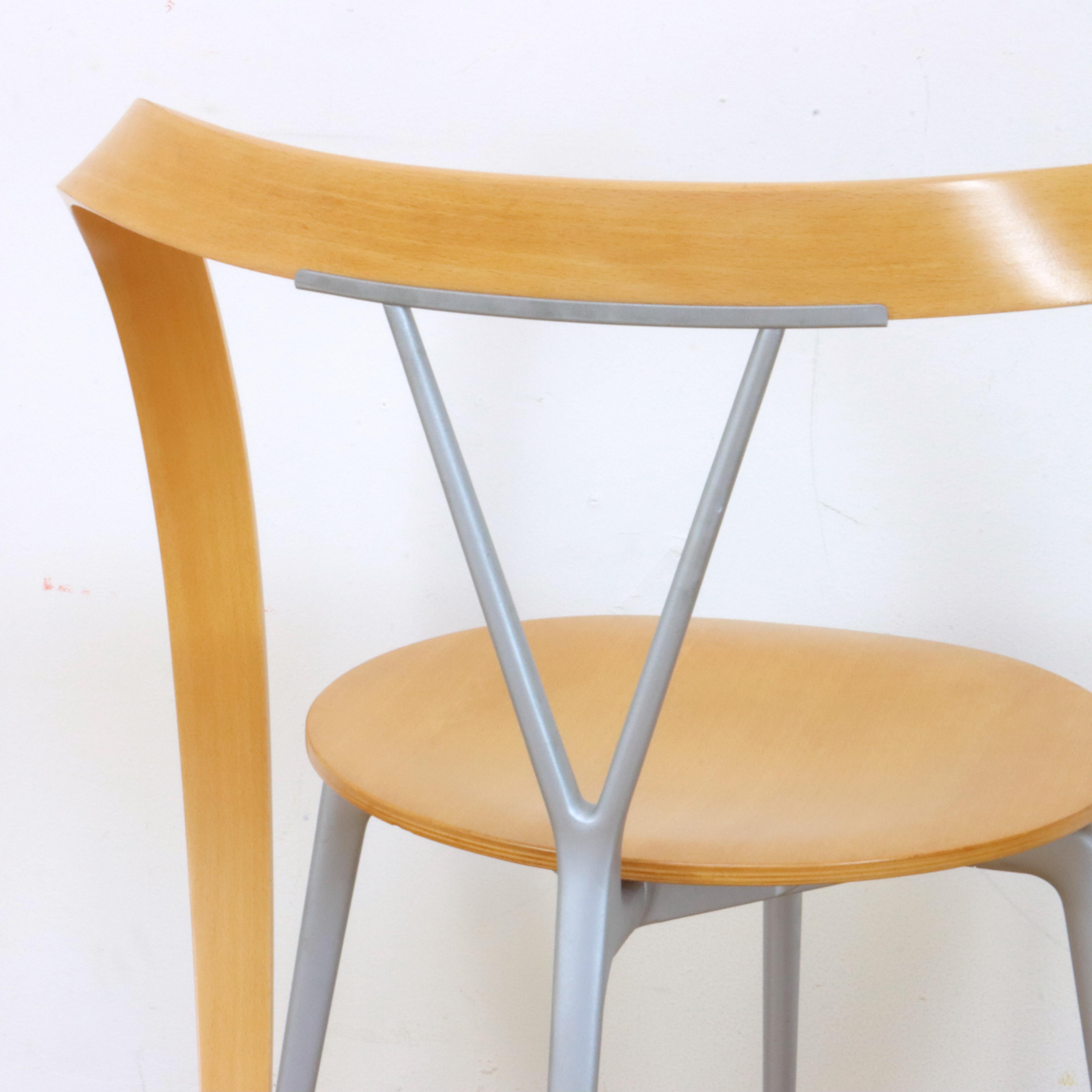 Aluminium Ensemble de 4 chaises Revers d'Andrea Branzi pour Cassina en vente