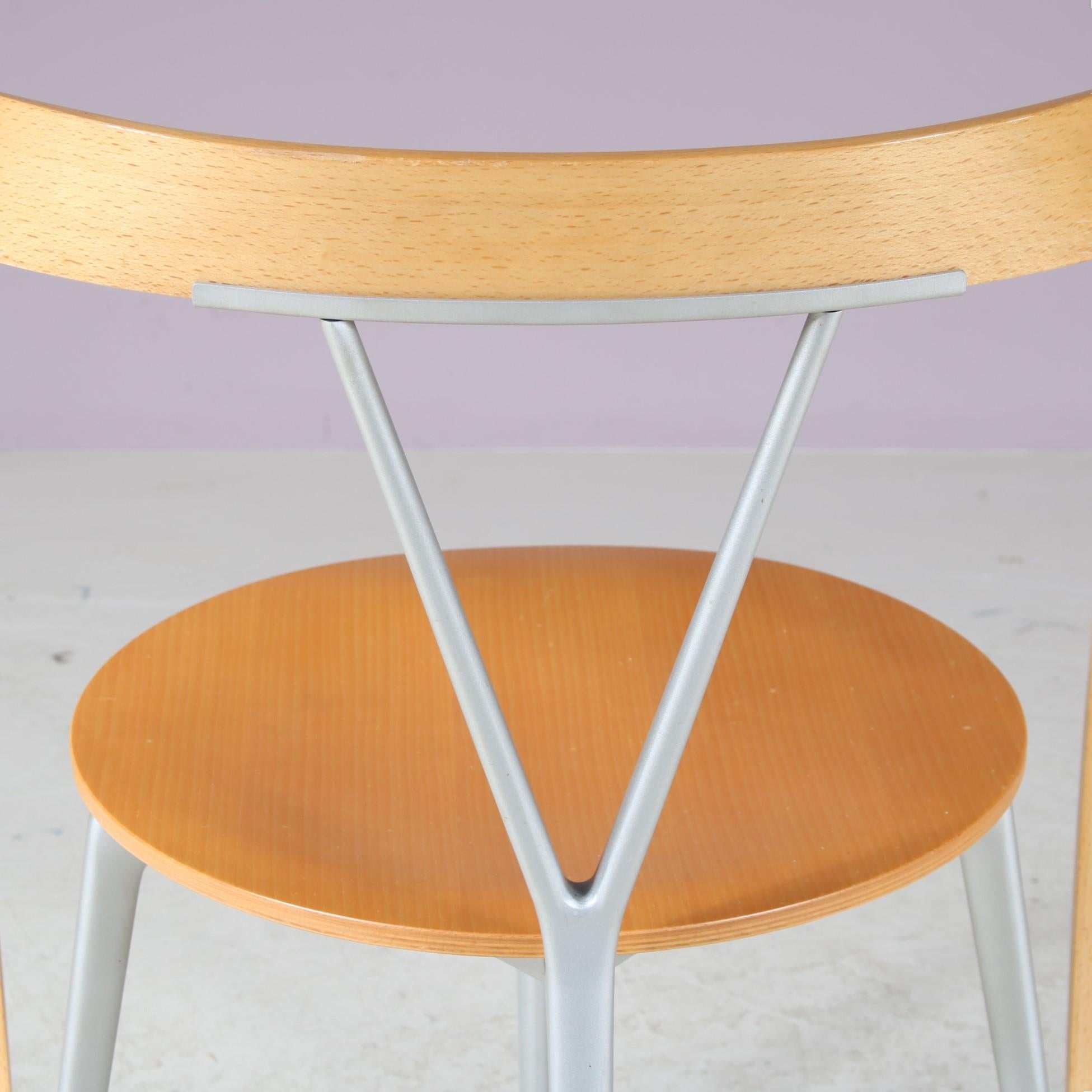 Set of 4 “Revers” Chairs by Andrea Branzi for Cassina, Italy 1990 For Sale 3