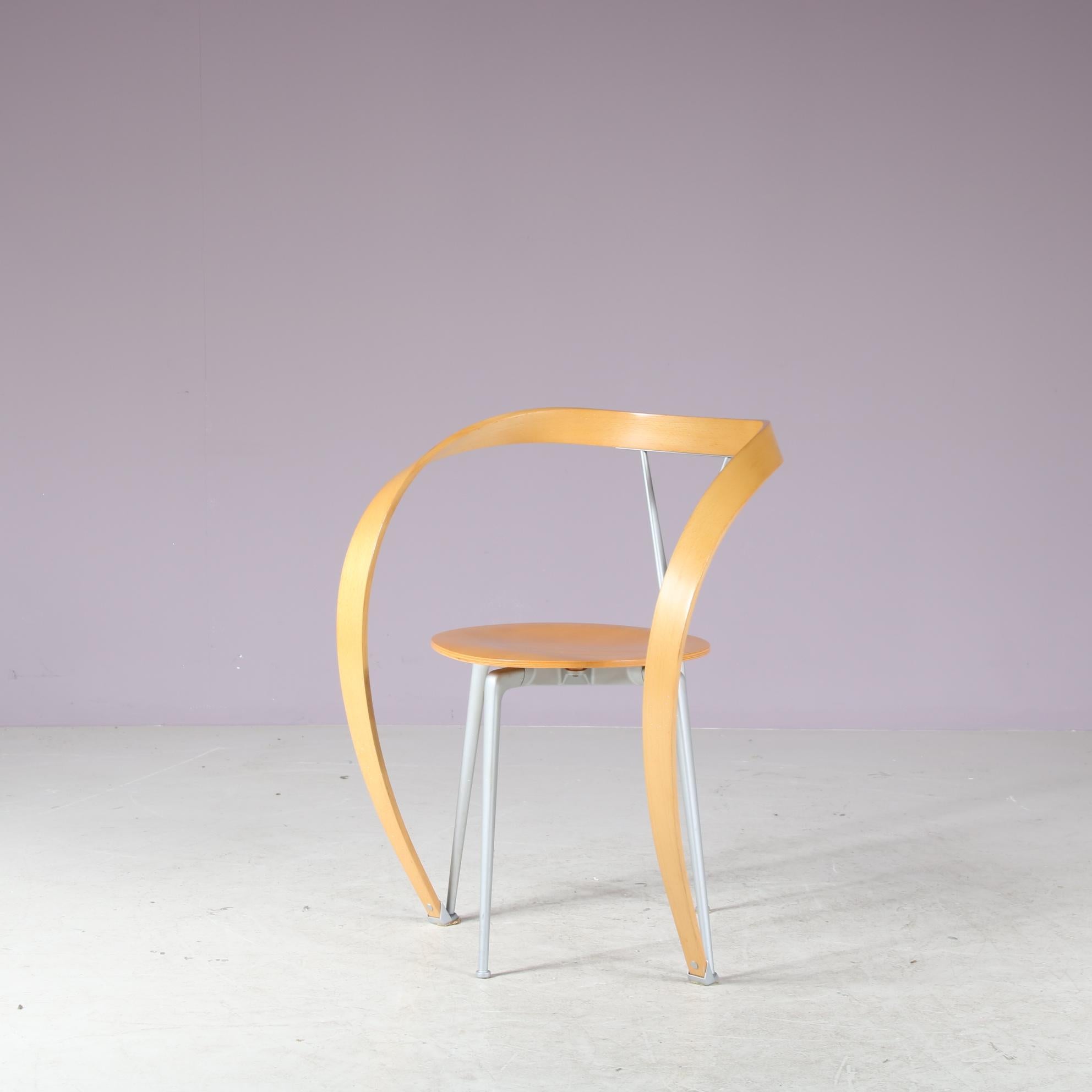 Late 20th Century Set of 4 “Revers” Chairs by Andrea Branzi for Cassina, Italy 1990 For Sale