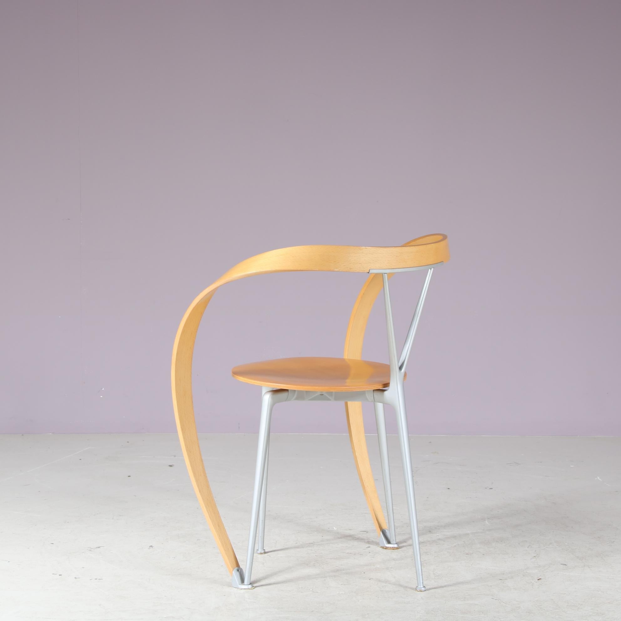 Set of 4 “Revers” Chairs by Andrea Branzi for Cassina, Italy 1990 For Sale 1