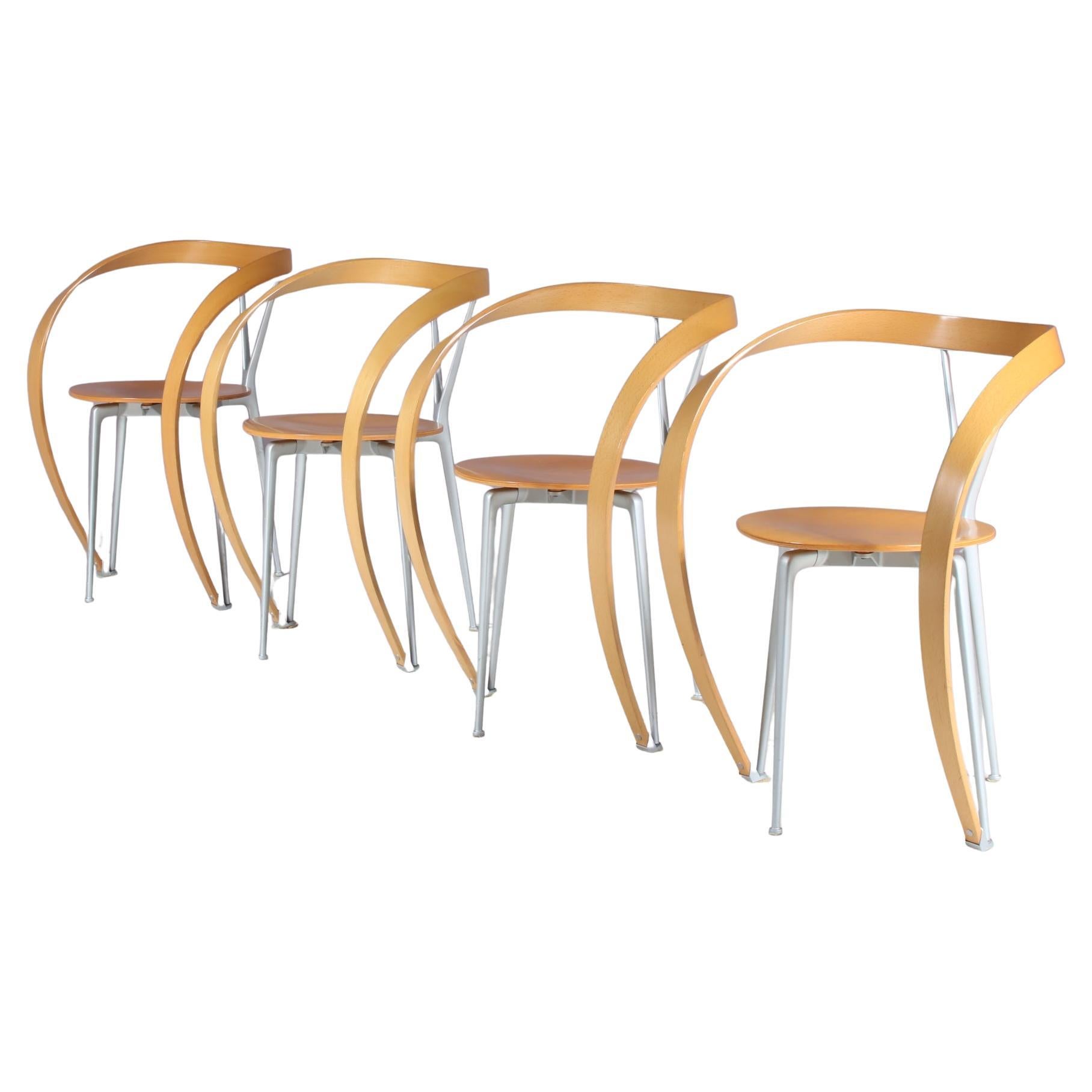 Set of 4 “Revers” Chairs by Andrea Branzi for Cassina, Italy 1990